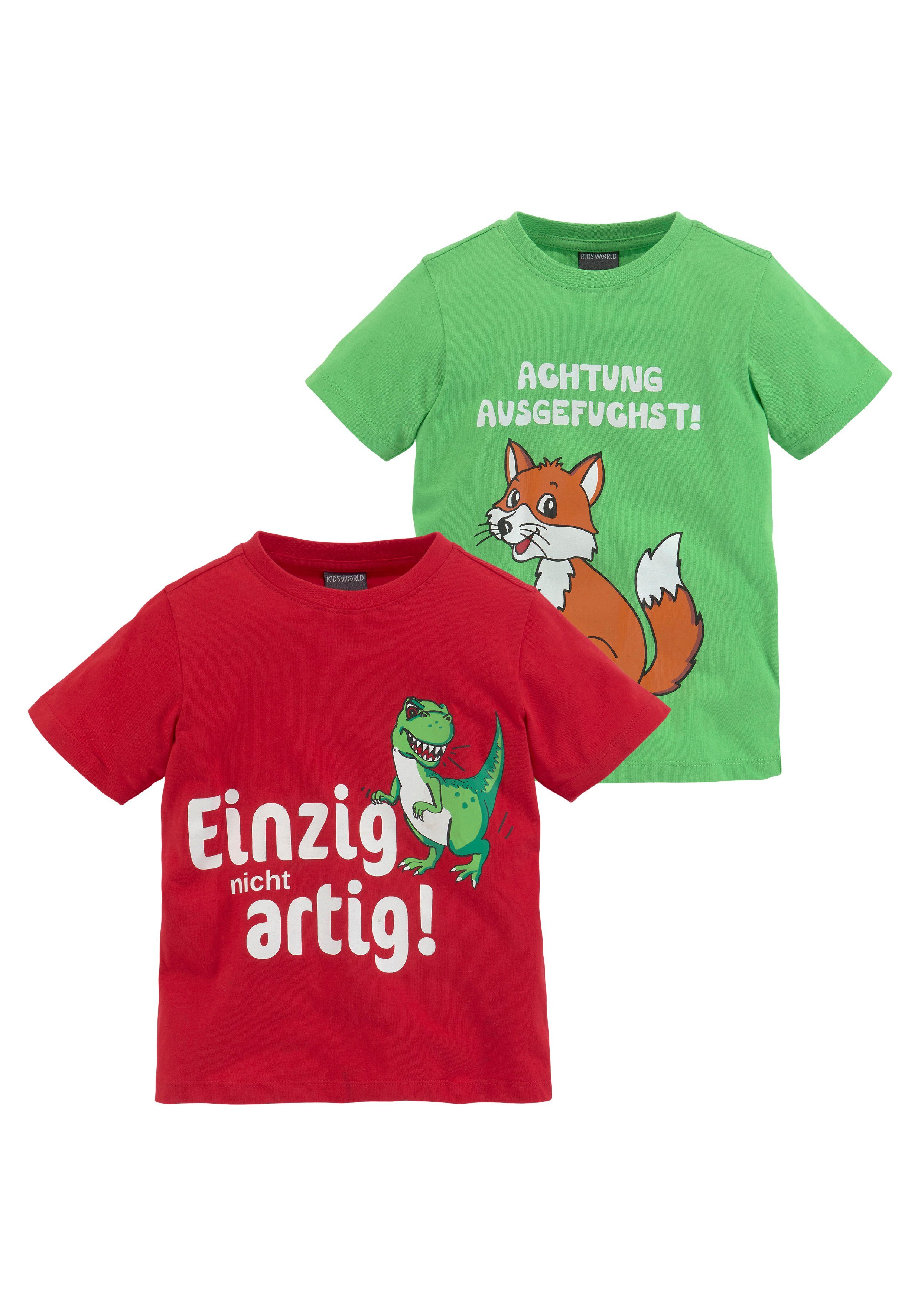 T-Shirt UND (Packung, DINO KIDSWORLD FUCHS 2-tlg)