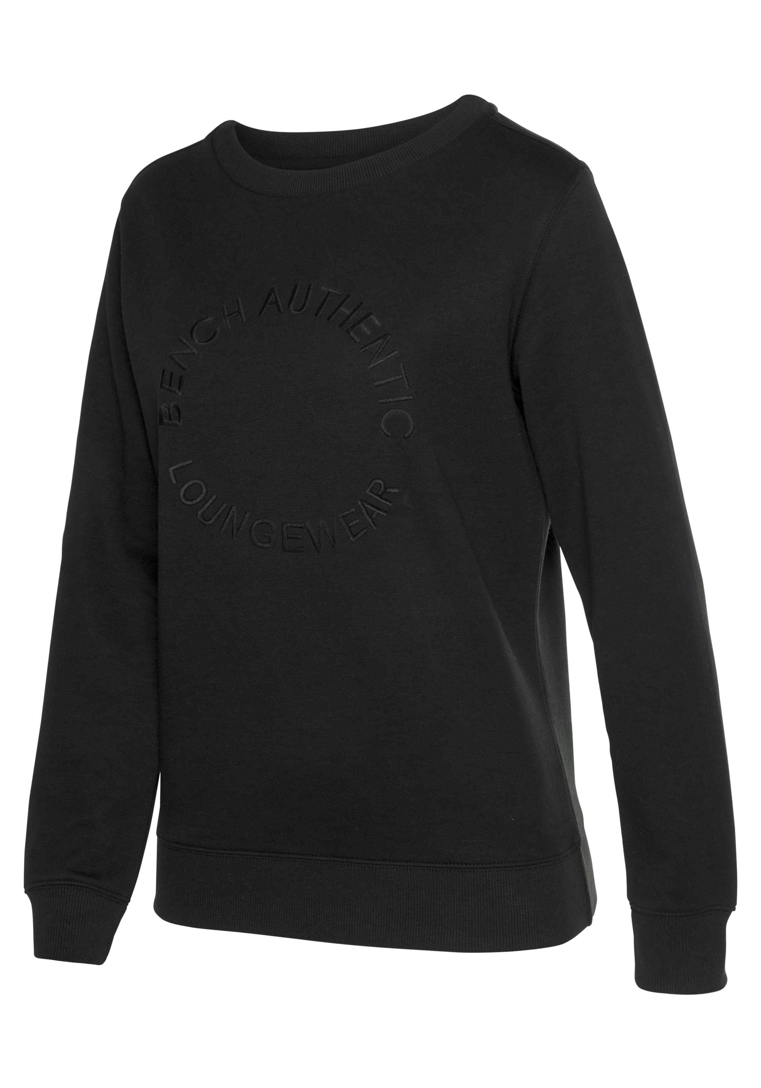 Bench. Loungewear Sweatshirt mit runder Logostickerei, Loungwear