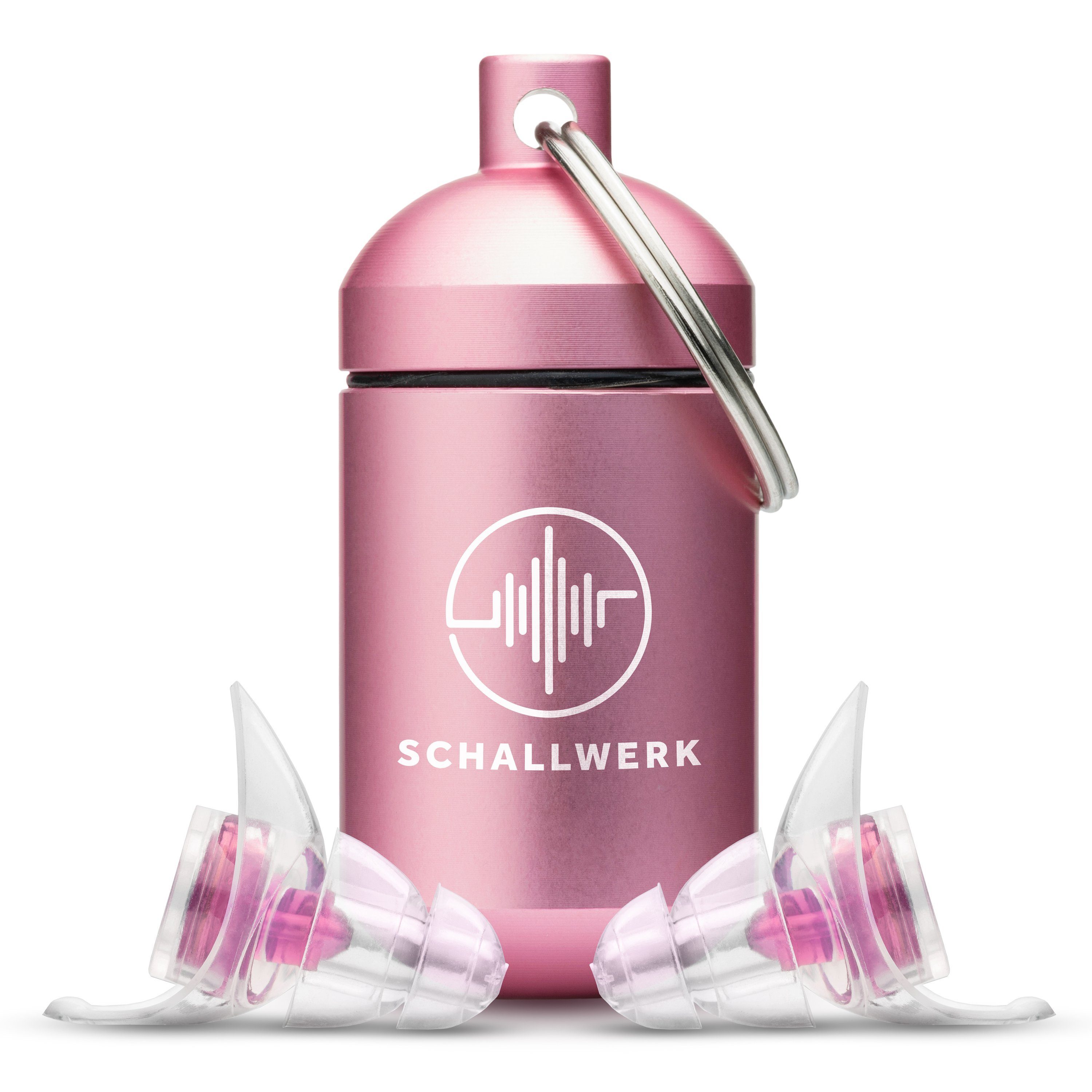 Schallwerk Gehörschutzstöpsel SCHALLWERK ® Women+ Gehörschutz Ohrstöpsel speziell für Frauen Pinke Filter