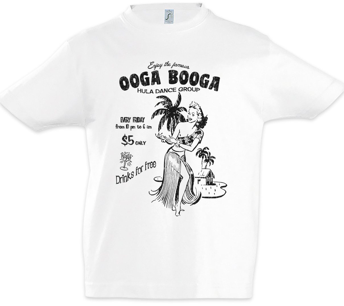 Print-Shirt Ooga Booga Hula Girl Kinder T-Shirt Aloha Island Tiki Strand