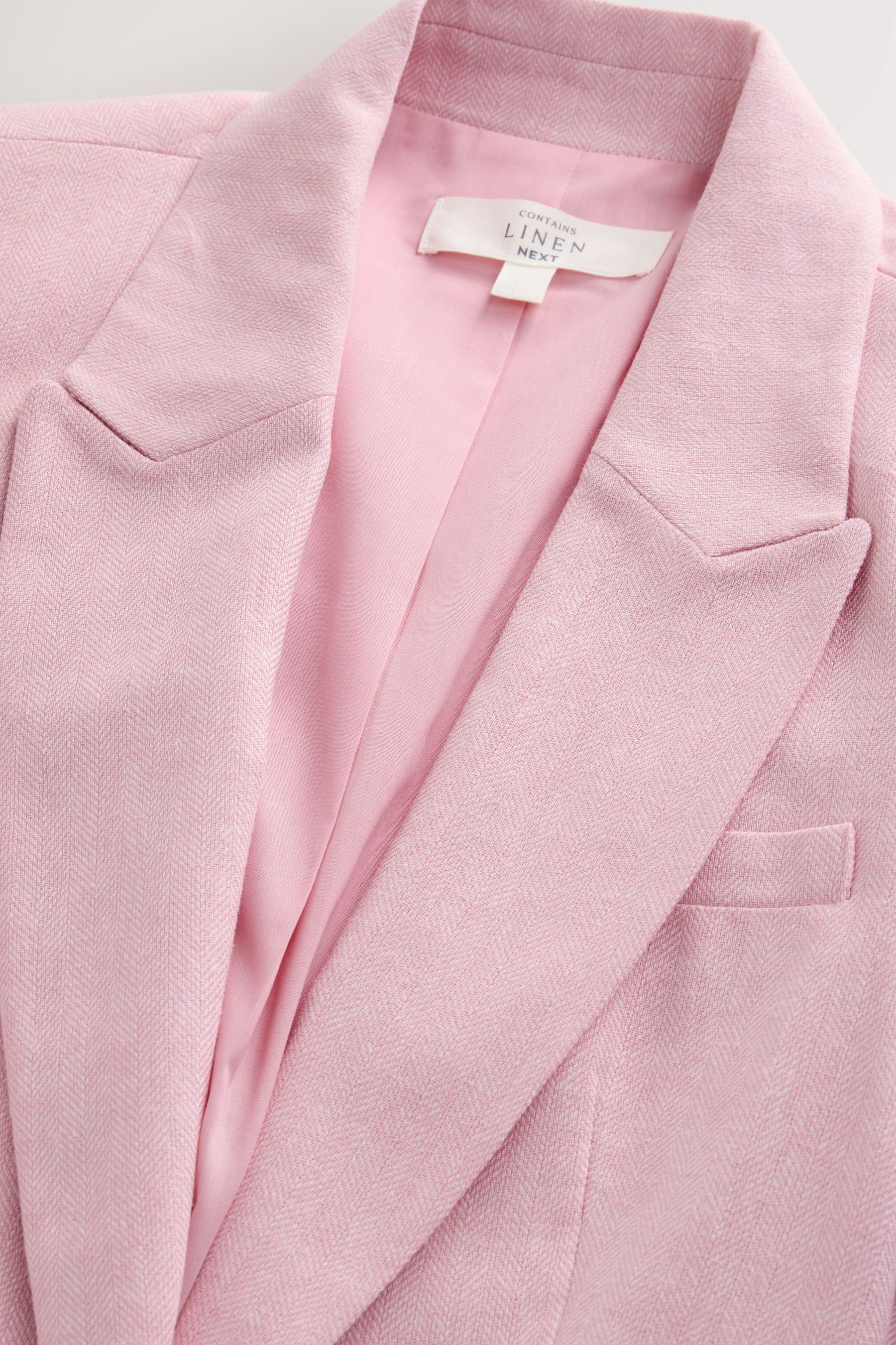 Next Jackenblazer Einreihiger Fischgrät-Blazer mit Leinenanteil (1-tlg) günstig online kaufen
