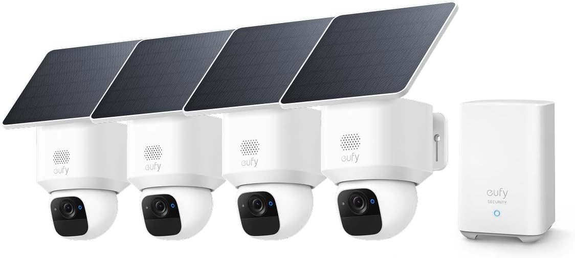 Anker eufy Überwachungskamera eufy eufyCam E30 2K Kabellose Solar-Überwachungskamera Außen (Außenbereich, 4-tlg., 360°-Ansicht, 2K-Auflösung)