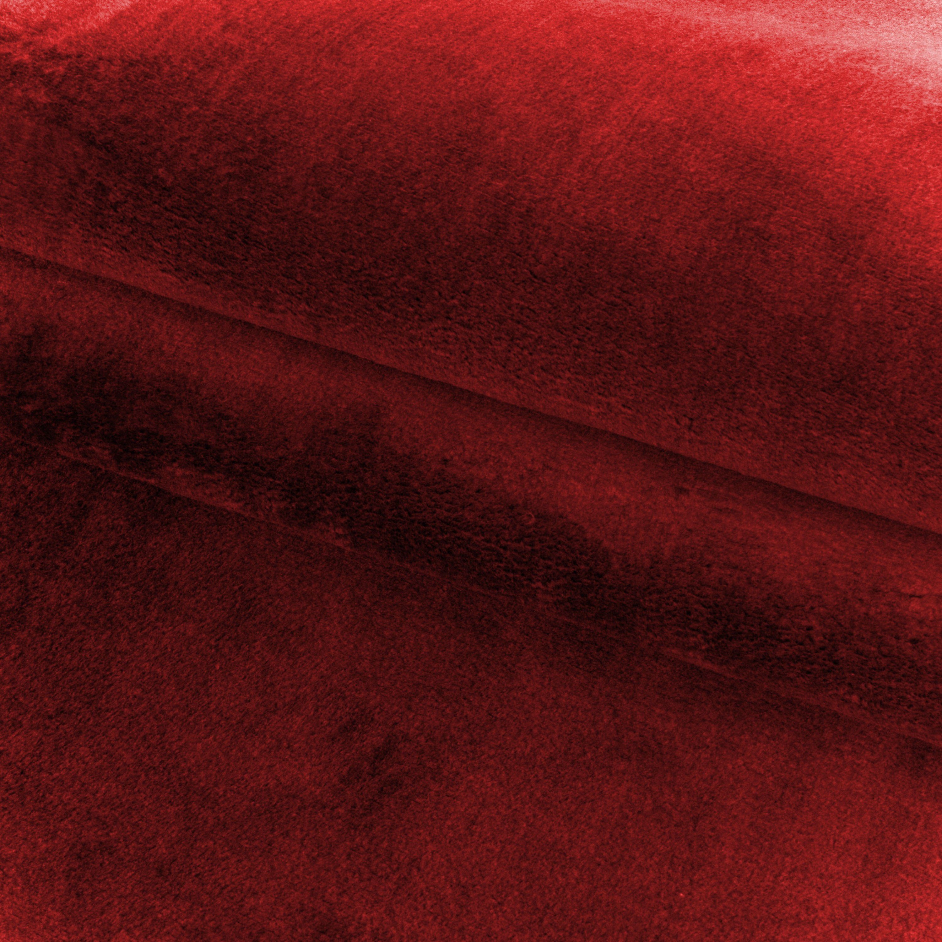 Kurzflor Angeycasa, Flachflor Rot Schlafzimmer Microfaser, Teppich Wohnzimmer,