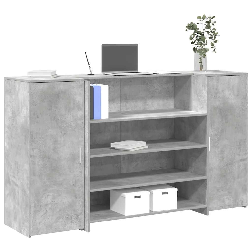 vidaXL Schreibtisch Empfangstheke Betongrau 180x50x103,5 cm Holzwerkstoff