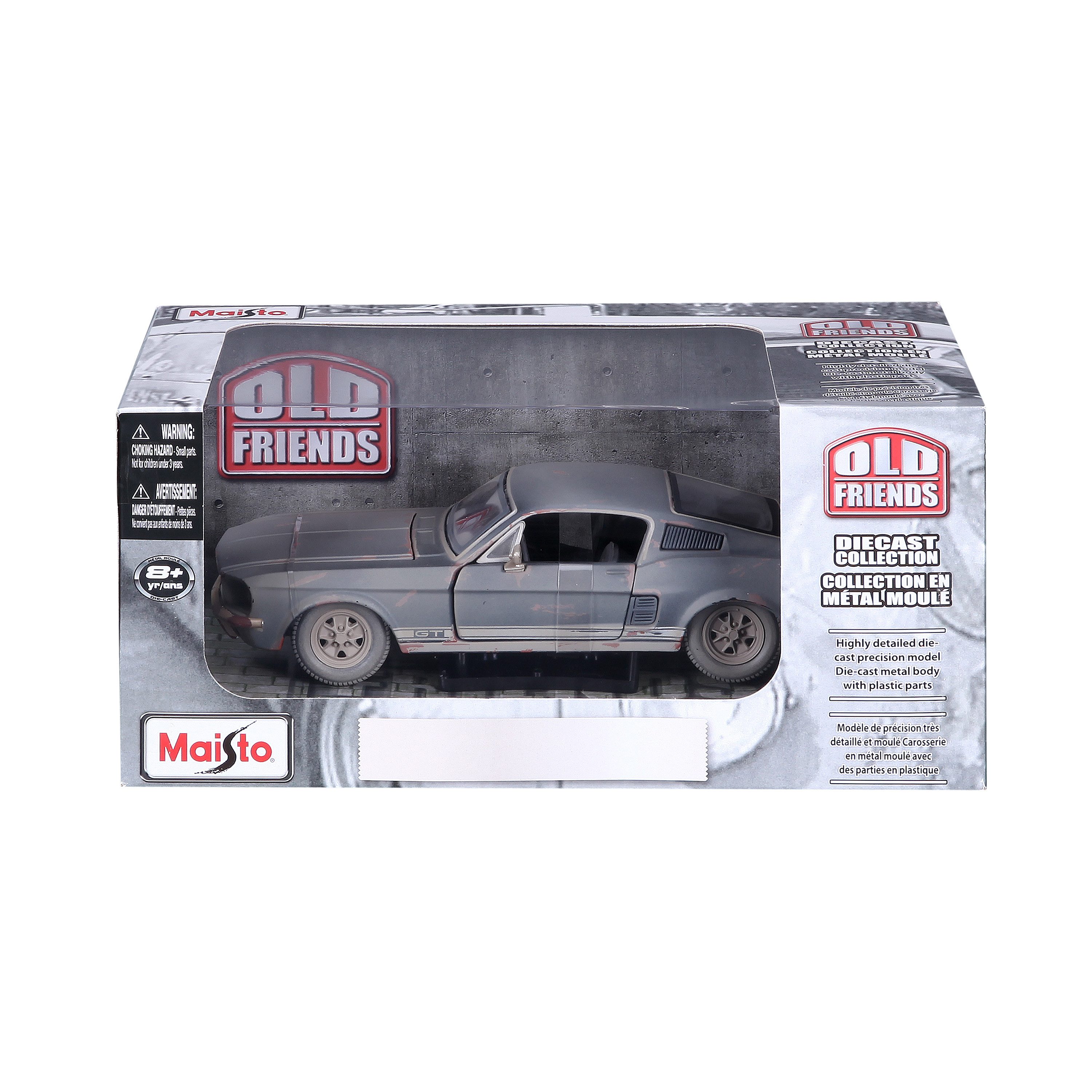 Maisto® Modellauto Old Friends - Ford Mustang GT 1967, Maßstab 1:24, originalgetreue Innenausstattung