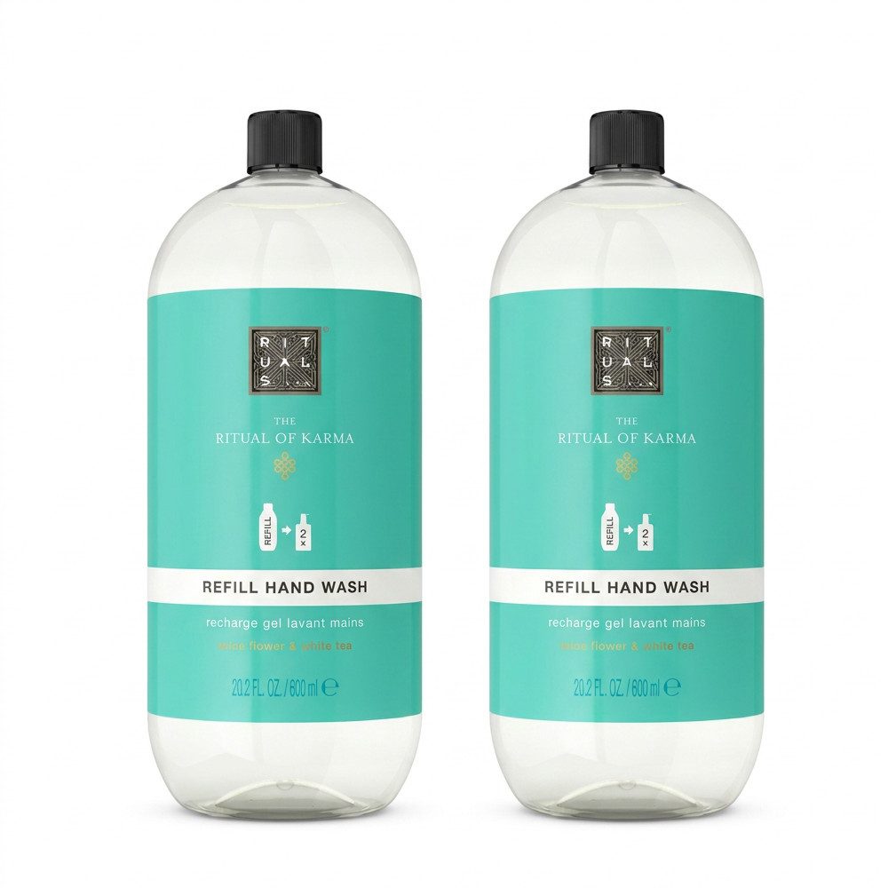 Rituals Flüssigseife Rituals Karma Handseife Nachfüllpackung 2er Set, 1-tlg., Praktisches Vorteilspack zum Nachfüllen