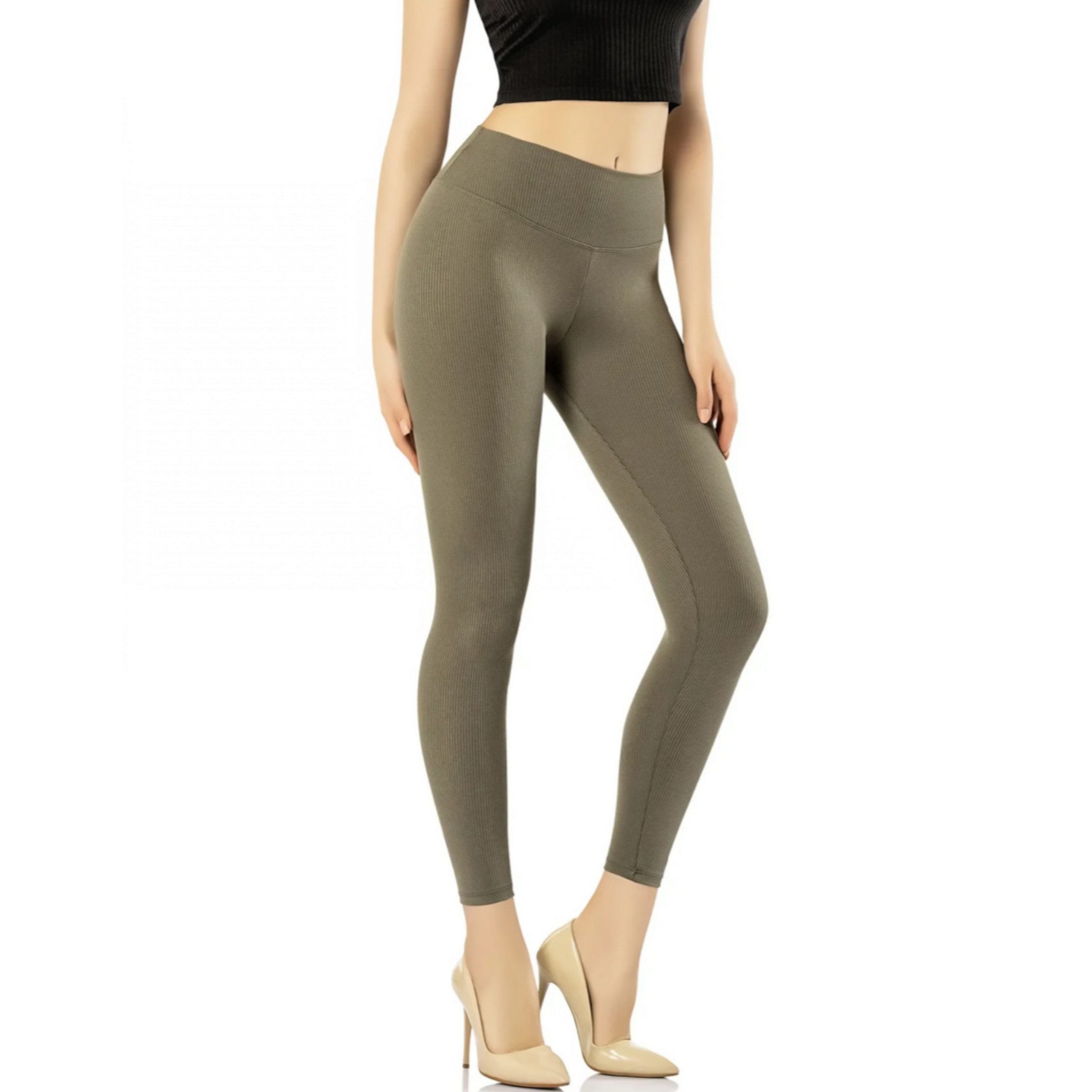 VOGSIGN 7/8-Leggings Damen Yogaleggings High-Waist – Thermo Hose (1-tlg) Fleece-Innenfutter