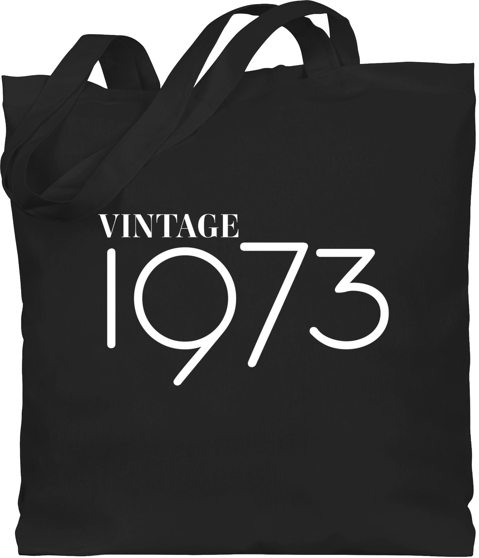 Shirtracer Umhängetasche Vintage 1973, 50. Geburtstag 1 Schwarz | Canvas-Taschen