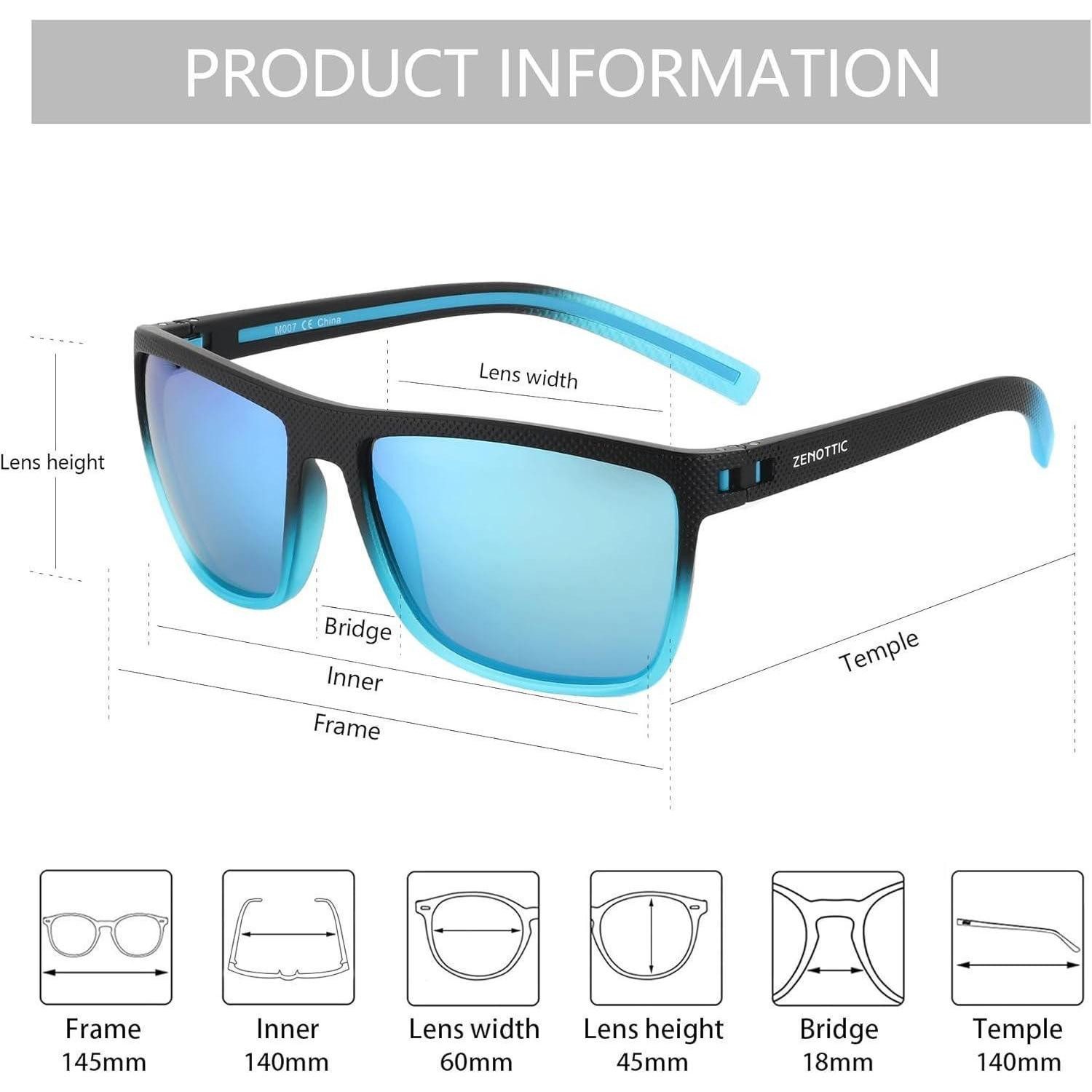 LuxusKollektion Sonnenbrille Sonnenbrille Herren C17 Black Crystal Blue Rahmen Blue Lens