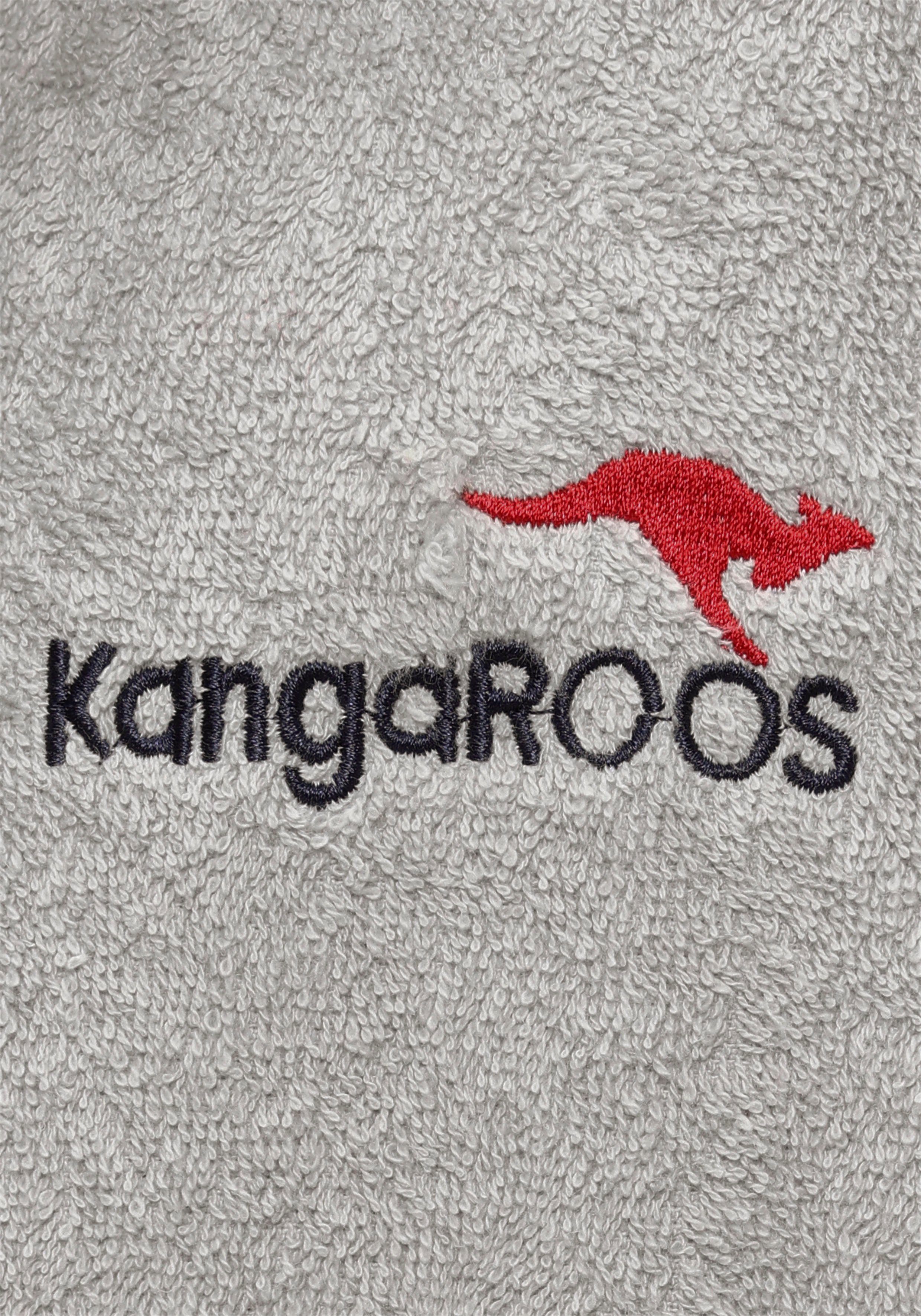 KangaROOS Unisex-Bademantel Cassidy, Langform, Baumwolle, Kapuze, Gürtel,  für Damen & Herren, mit Taschen, S-3XL