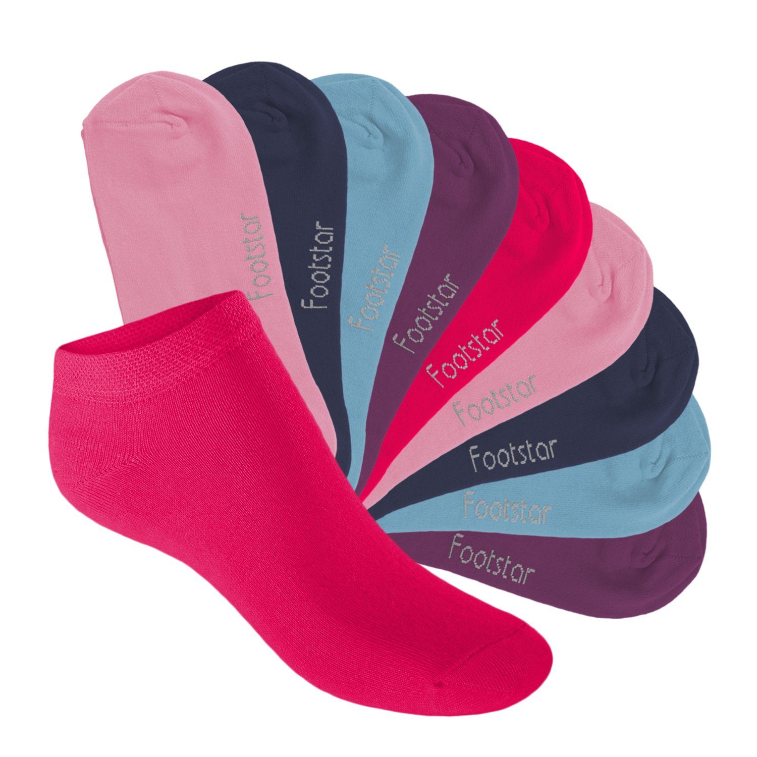 Footstar Kurzsocken Kinder Sneaker Socken (10 Paar) - Kurze Socken für Kids Sweet Colours