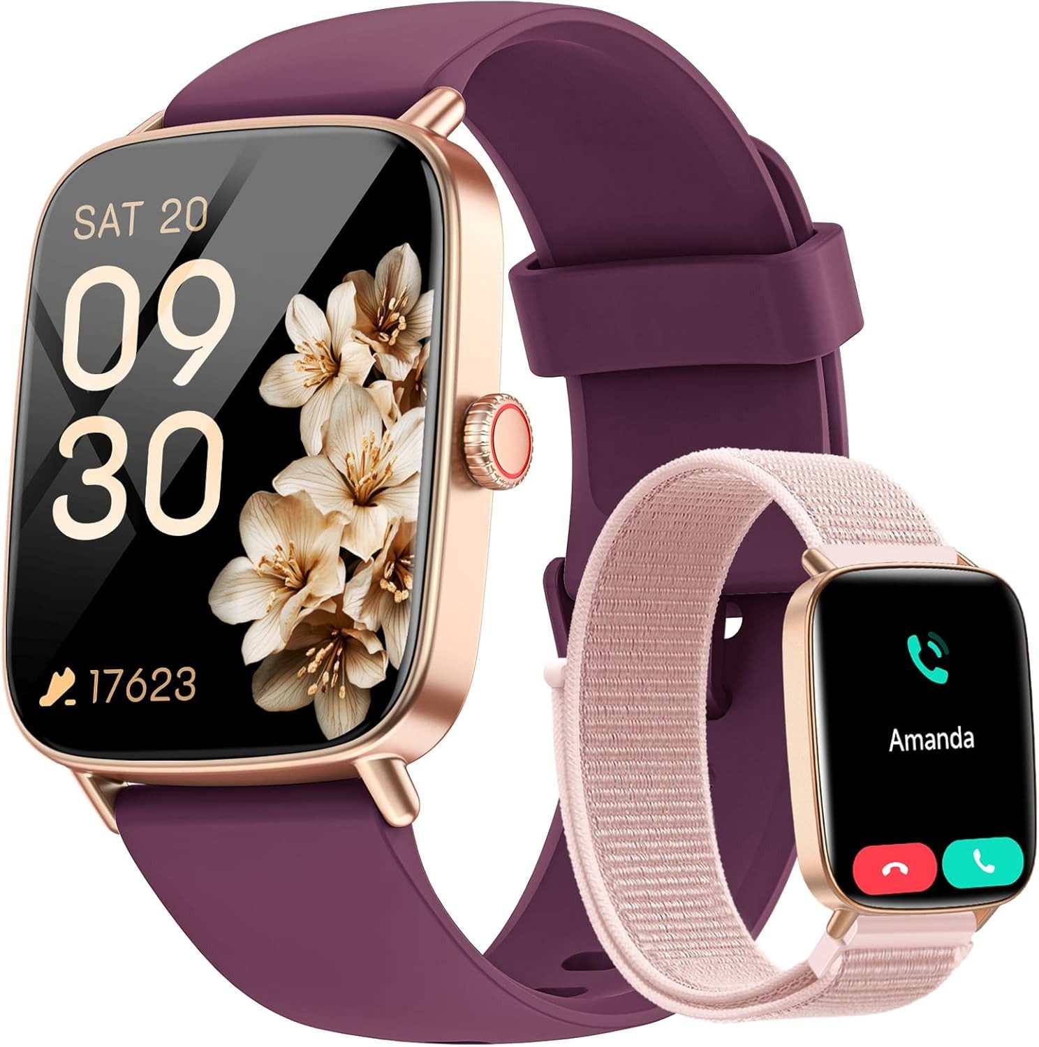 Aeac Smartwatch (4,6 cm, android ios), Multifunktions Smartwatch für Herren mit Fitnessanalyse