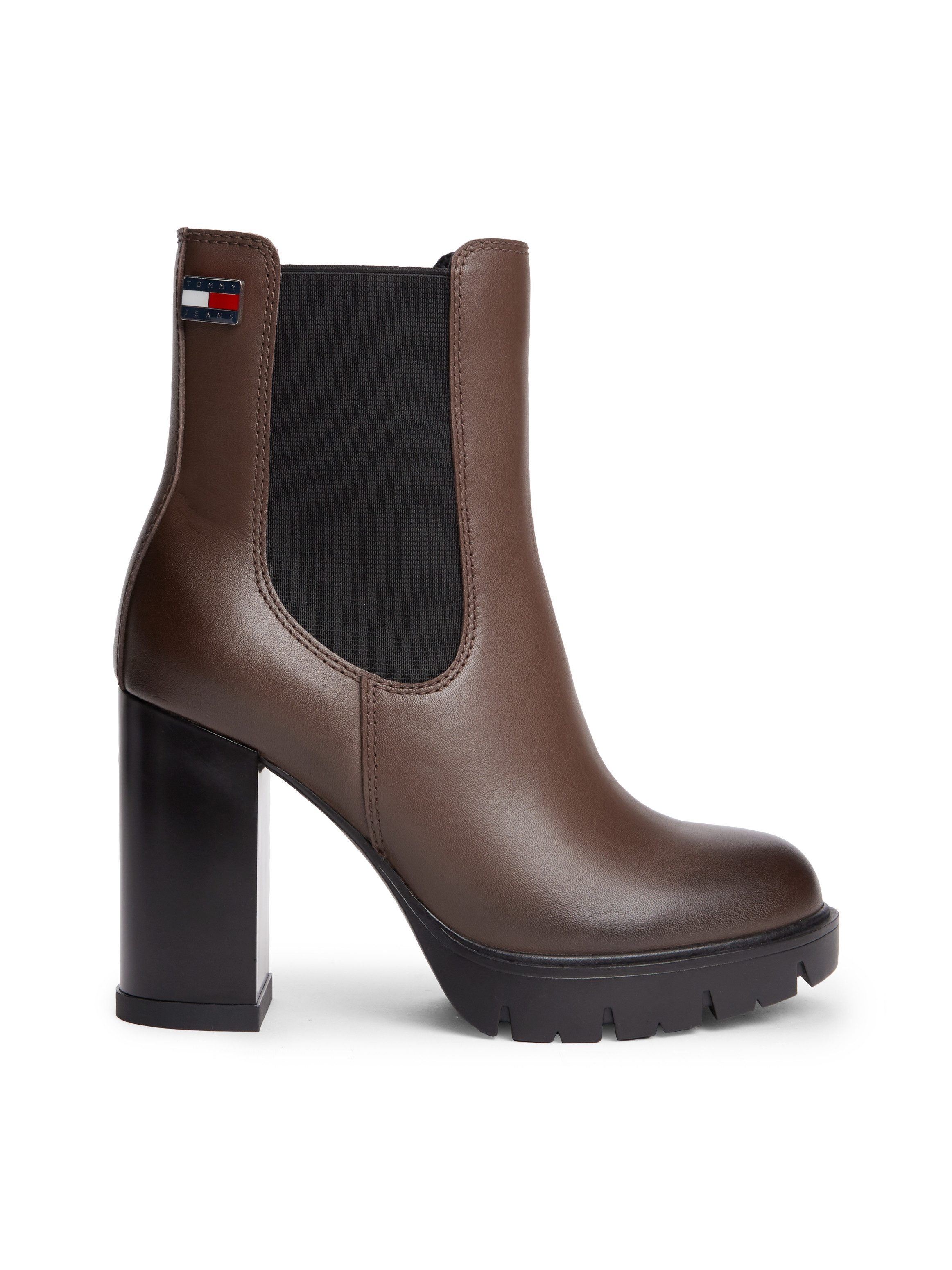 Tommy Jeans TJW CHELSEA HIGH HEEL BOOTS Chelseaboots Ankle Boots, Plateaustiefeletten mit Stretcheinsatz und Logoflagge – Bild 4 von 5