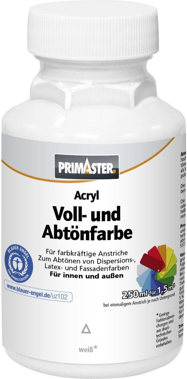 und Vollton- Abtönfarbe Abtönfarbe weiß Primaster matt und ml 250 Voll- Primaster