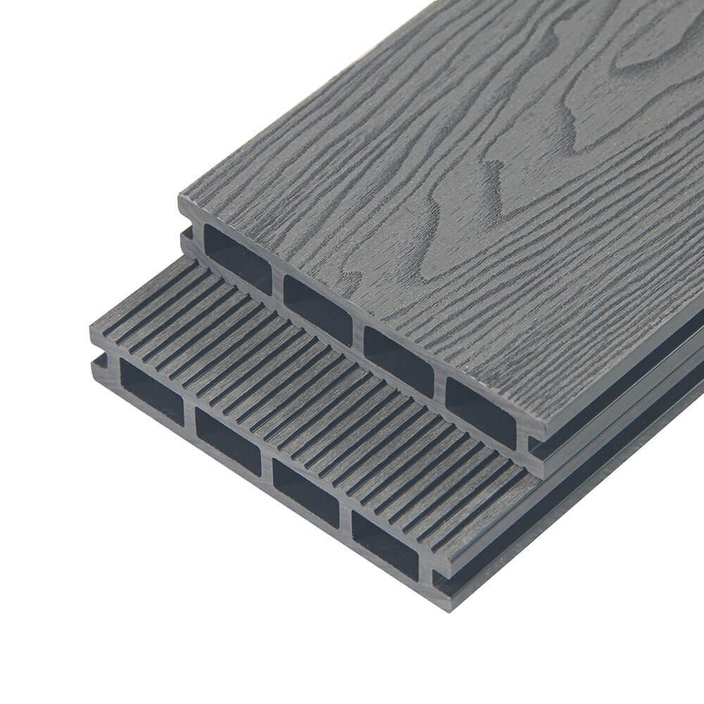 HOME DELUXE Terrassendielen WPC SAMANA PREMIUM - Mengenauswahl, 2 m², BxL: je 14,6x220 cm, (Komplettset - inkl. Unterkonstruktion), 3D-Holzoptik, WPC Hohlkammerdiele, Bodenbelag