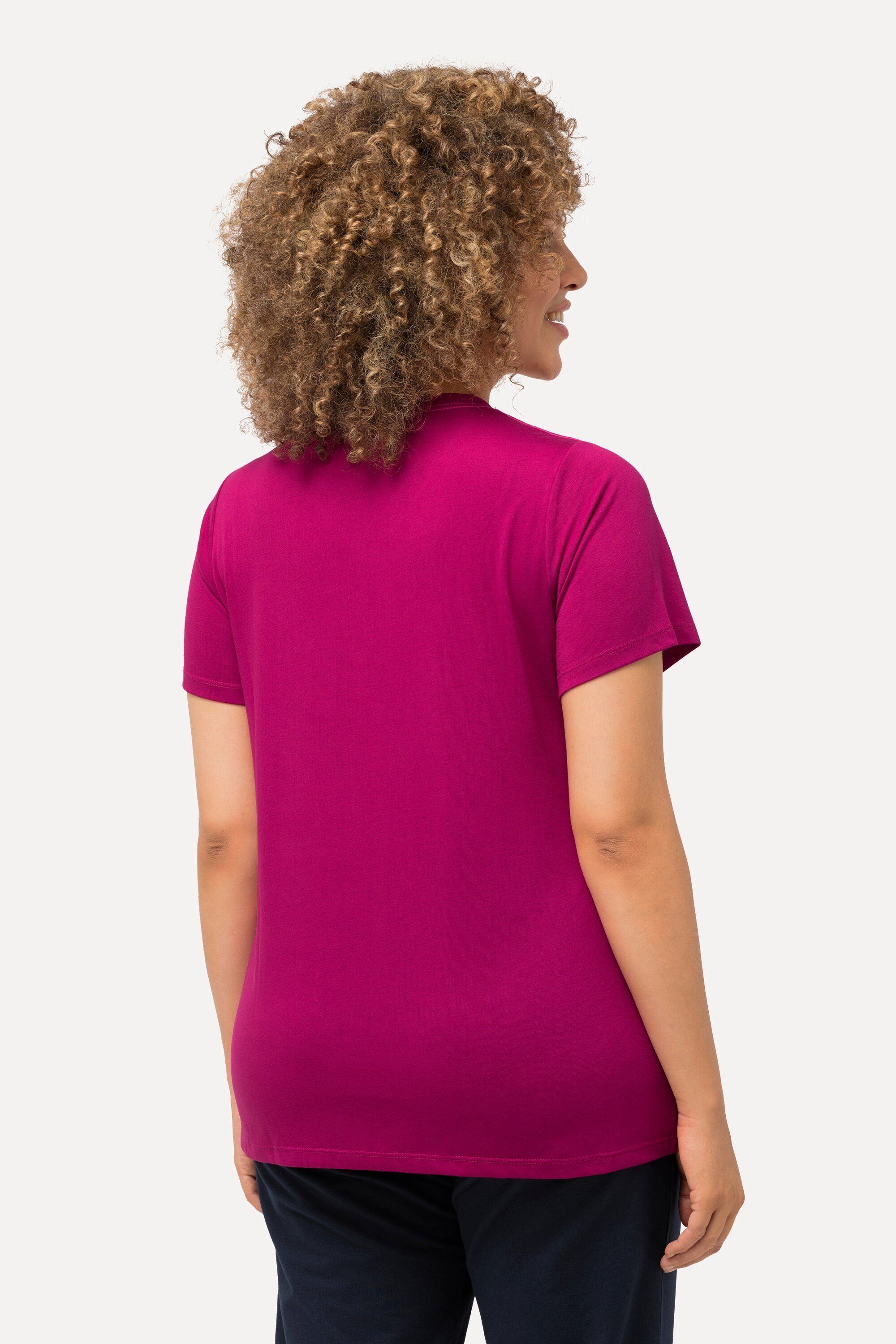 Ulla Popken T-Shirt Funktionsshirt antibakteriell V-Ausschnitt Halbarm