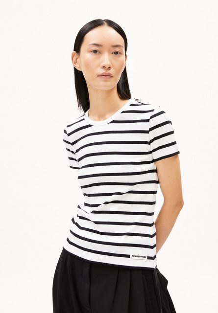 Armedangels T-Shirt KARDAA STRIPES Damen (Slim Fit) Ripp-T-Shirt aus Bio-Ba günstig online kaufen