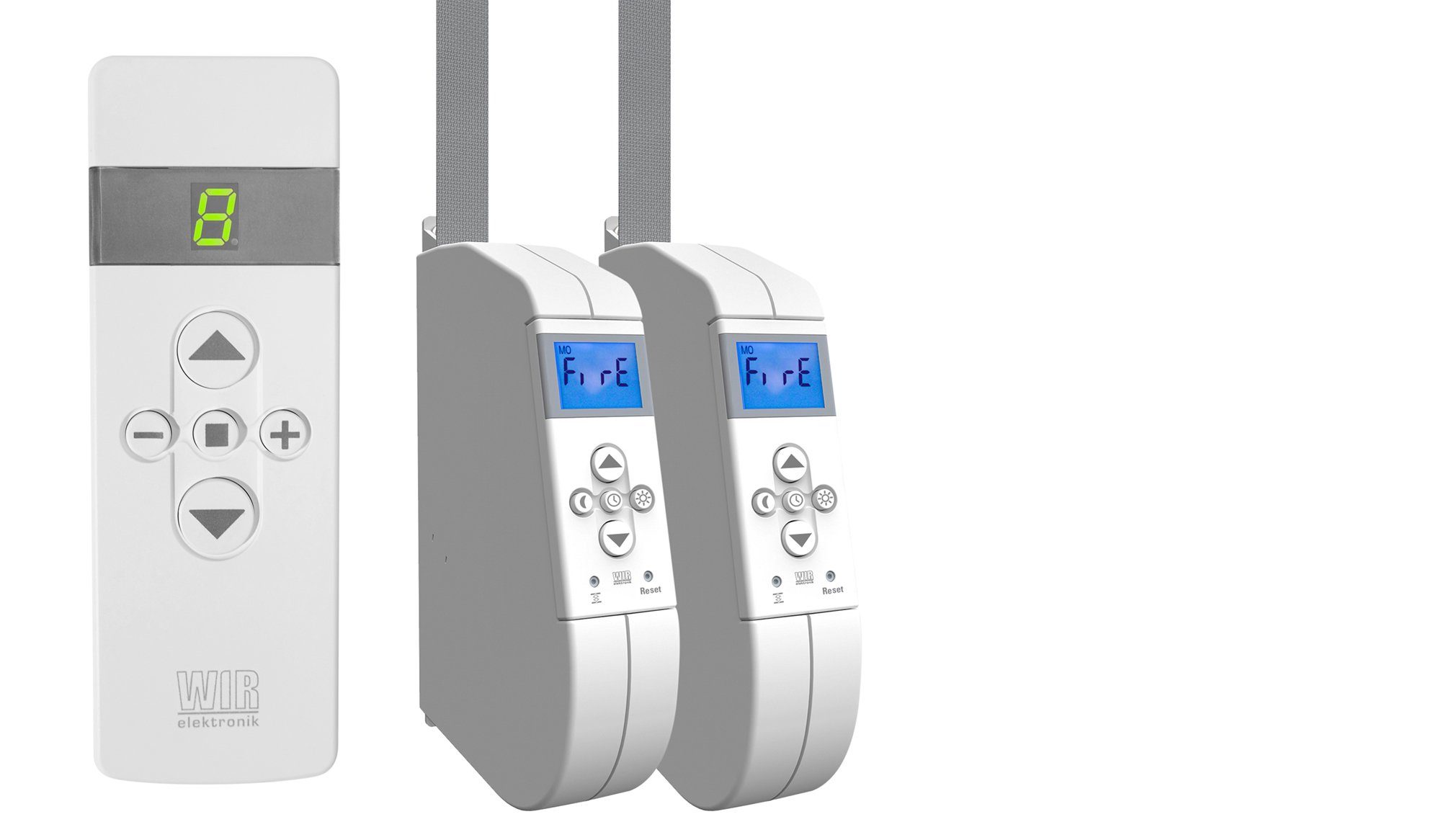 WIR elektronik Rollladenmotor eWickler Comfort eW940-F für 17 - 23mm Gurtband, mit Funk, 45 kg Zugkraft, + 1x FB-9 Funkfernbedienung