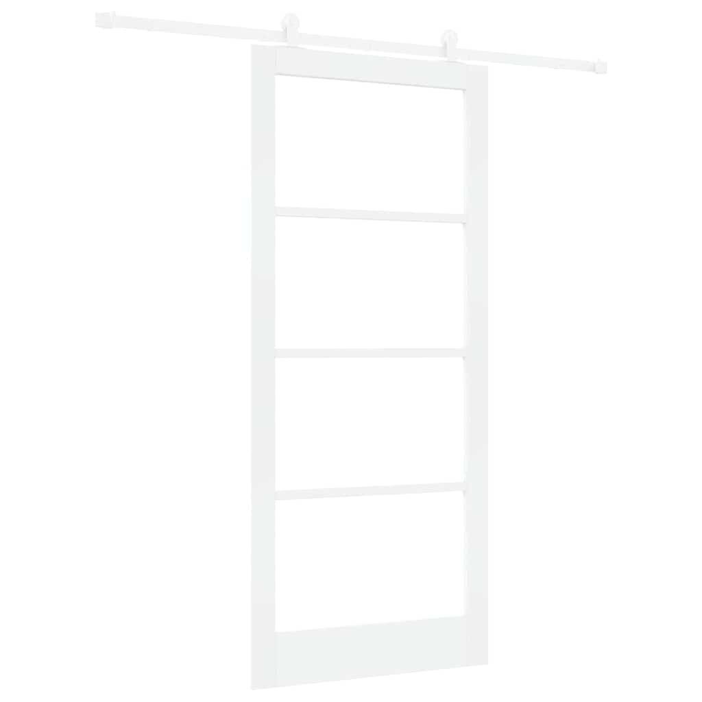 vidaXL Haustür Schiebetür ORKDAL 93 x 211 cm Massivholz Kiefer und Glas Weiß (1-St)