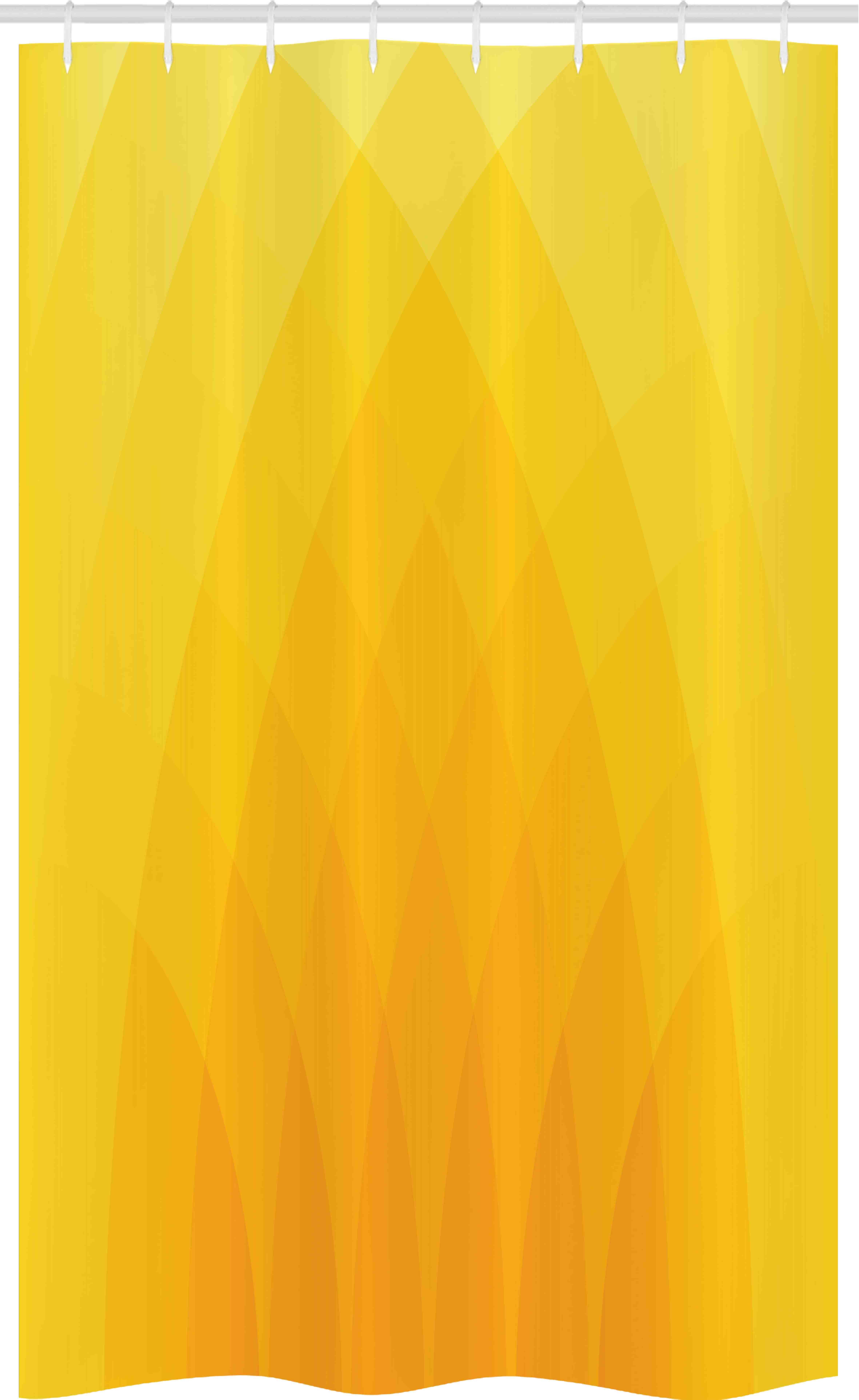Abakuhaus Duschvorhang Badezimmer Deko Set aus Stoff mit Haken Breite 120 cm, Höhe 180 cm, Gelb Farbtöne Moderne