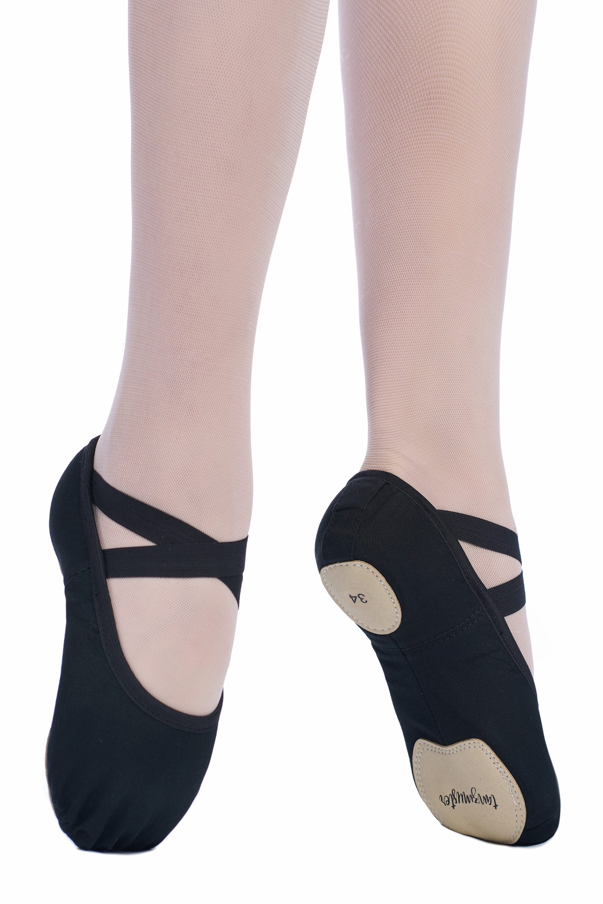 tanzmuster Ballettschuhe Mio vegan aus Baumwoll-Stretch Tanzschuh Ballettschläppchen mit geteilter Sohle für Kinder und Erwachsene