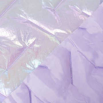SCHÖNER LEBEN. Stoff Steppstoff Stepped Foil Metallic irsierend lila 1,35m Breite, abwaschbar