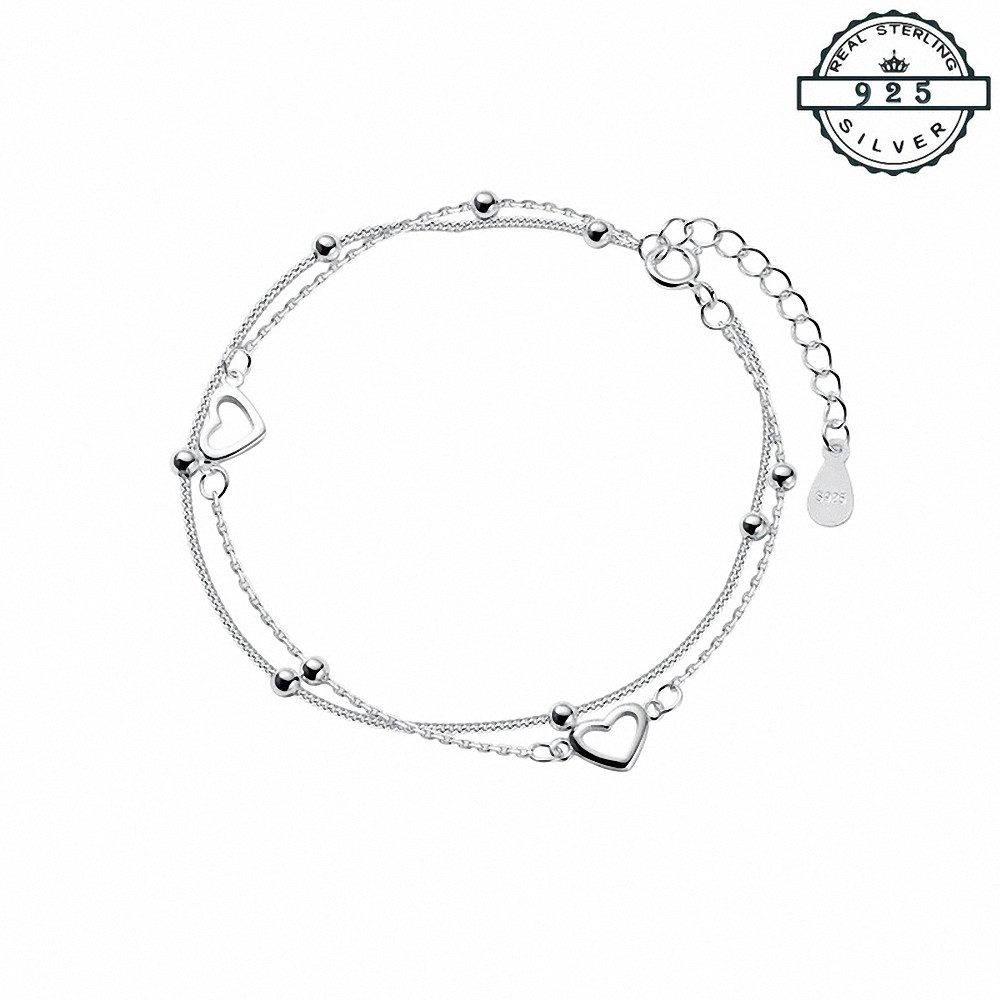 Taffstyle Silberarmband 925 Sterling Silber Damen Armband mit Herzen & Kuge günstig online kaufen