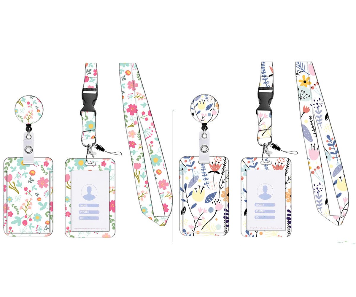 XDeer Брелки 2 Stück Ausweishülle mit Band, Ausziehbarer Брелки Badge, Holder,Schlüsselband mit Karabiner für Frauen, Lehrer