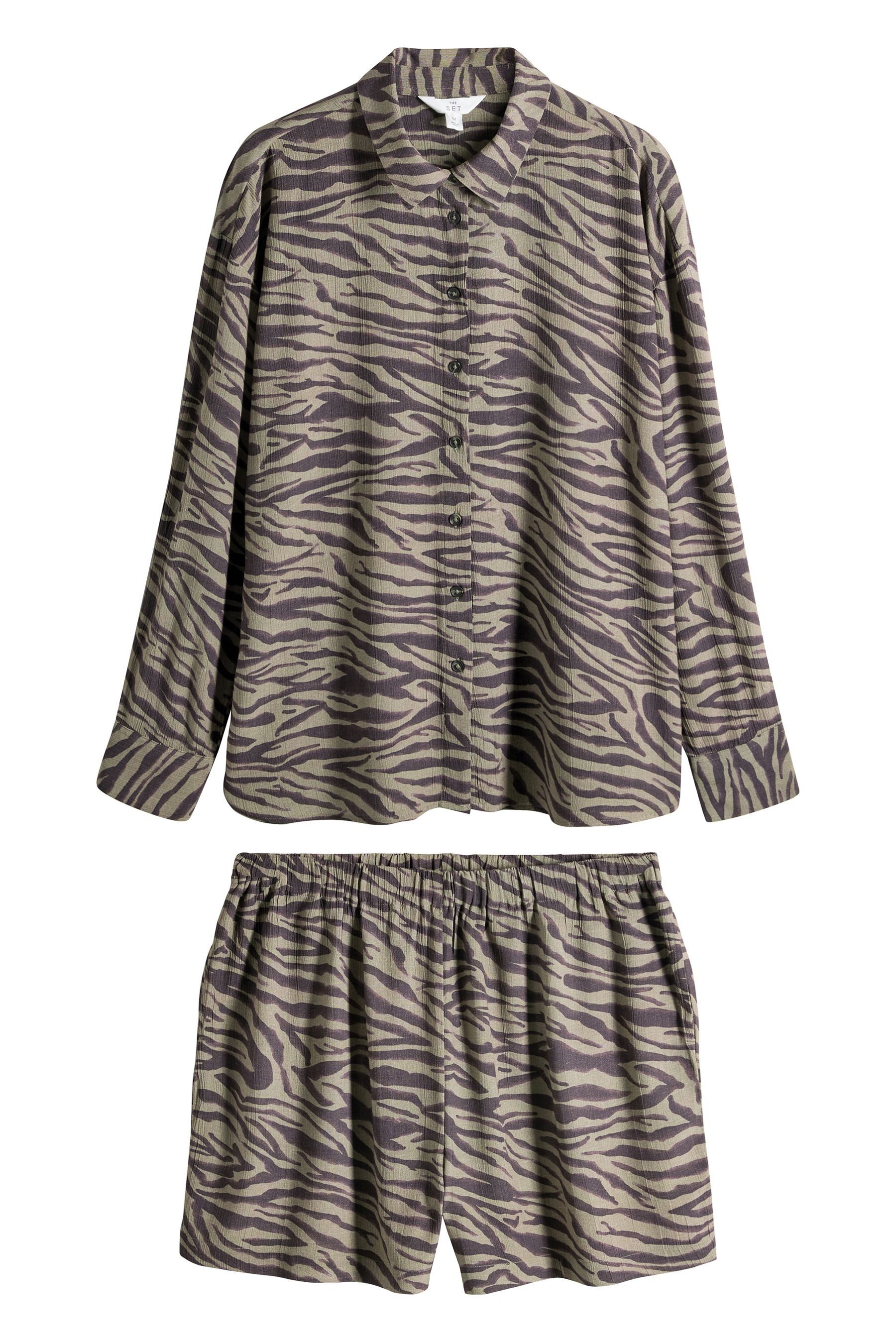 The Set Shirt & Shorts The Set T-Shirt mit Zebramuster und Shorts im Set (2 günstig online kaufen