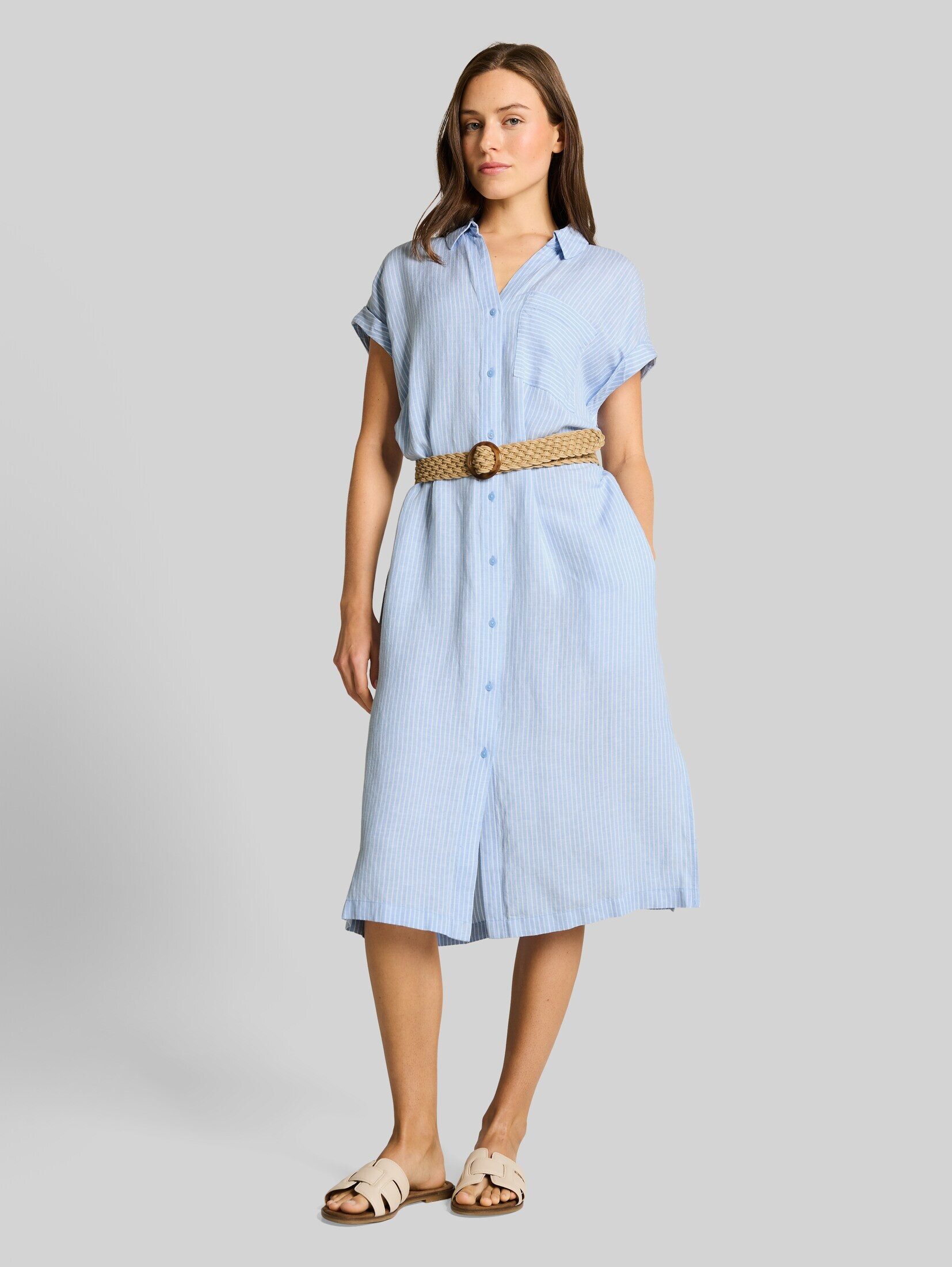 TOM TAILOR Midikleid Kleider & Jumpsuits Loose Fit Midi-Kleid mit Gürtel