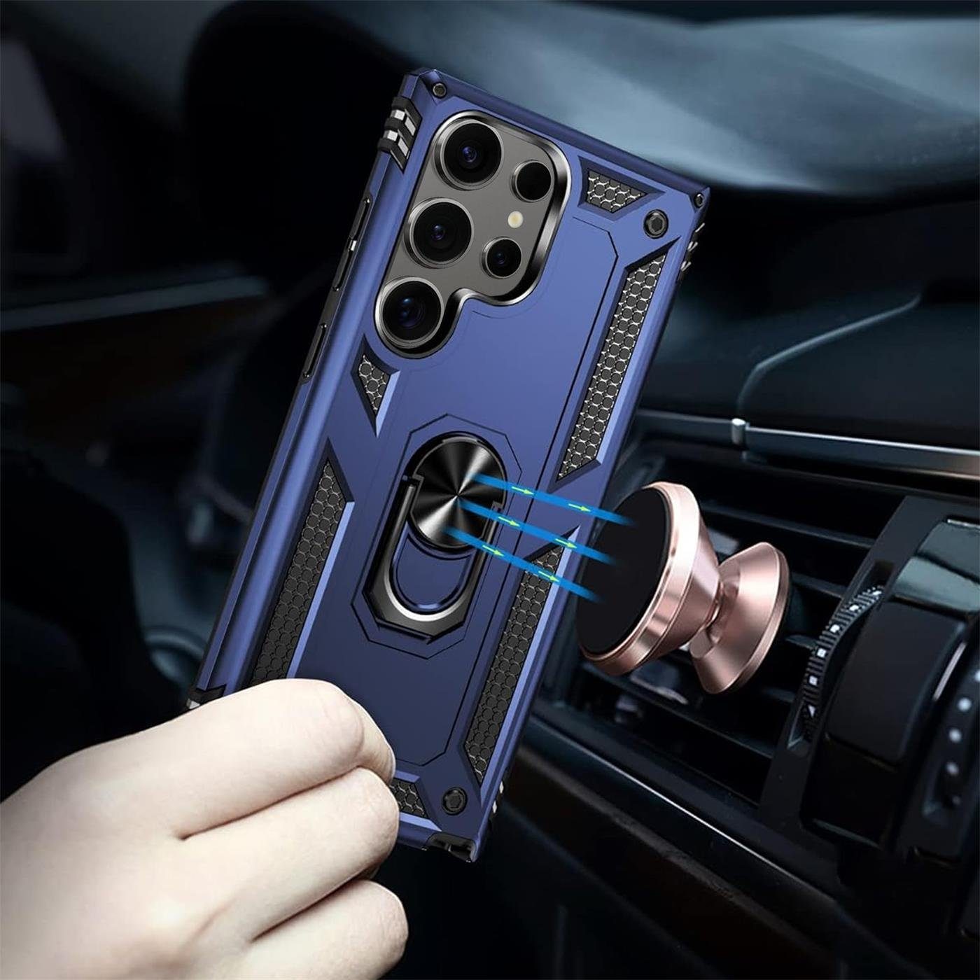 CoolGadget Handyhülle Armor Shield Case für Samsung Galaxy S24 Ultra 6,1 Zoll, Outdoor mit Magnet Ringhalterung Handy Hülle für Samsung S24 Ultra 5G – Bild 4 von 5