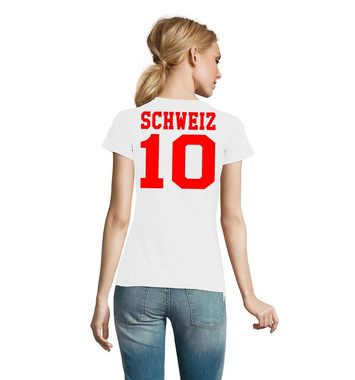 Blondie & Brownie T-Shirt Damen Schweiz Swiss Sport Trikot Fußball Meister WM Europa EM