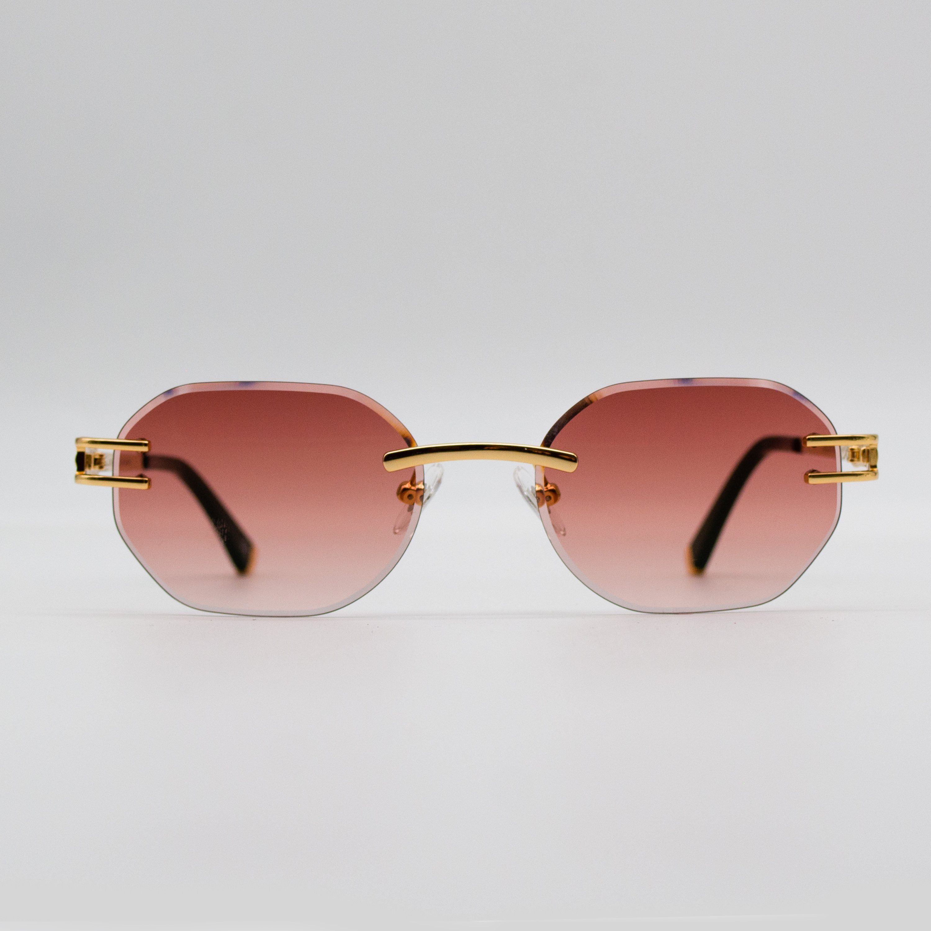 Retro Schatten® Sonnenbrille Vivid Gläser mit Verlauf, Federbügelscharnier Coral Brown