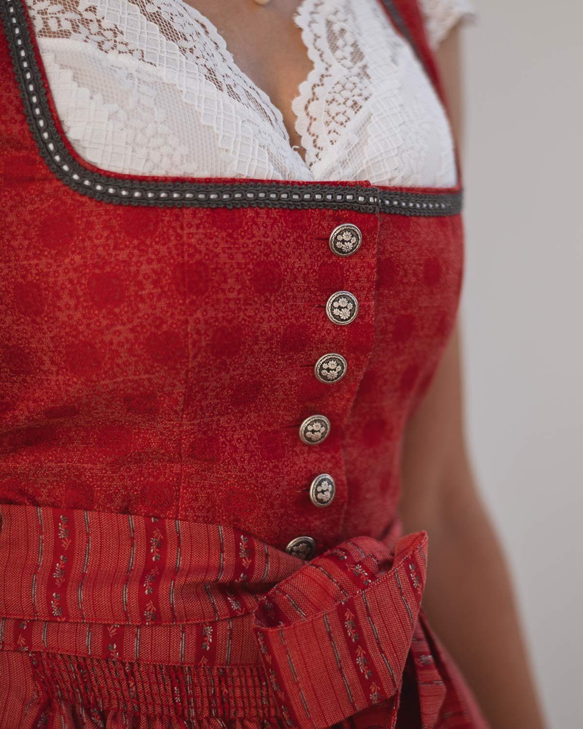 Schwarz 'Iva' Rot Deiser Traditionell, Dirndl Trachten - 65cm
