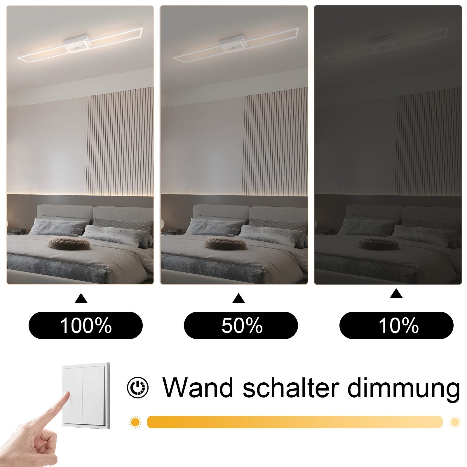 Nettlife LED Deckenleuchte Schlafzimmer Schwarz 32W günstig online kaufen
