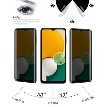 Wigento Handyhülle Für Samsung Galaxy A13 5G / A04S 3D LCD Display 0,2 mm H9 Privacy Hart Glas Schwarz Neu