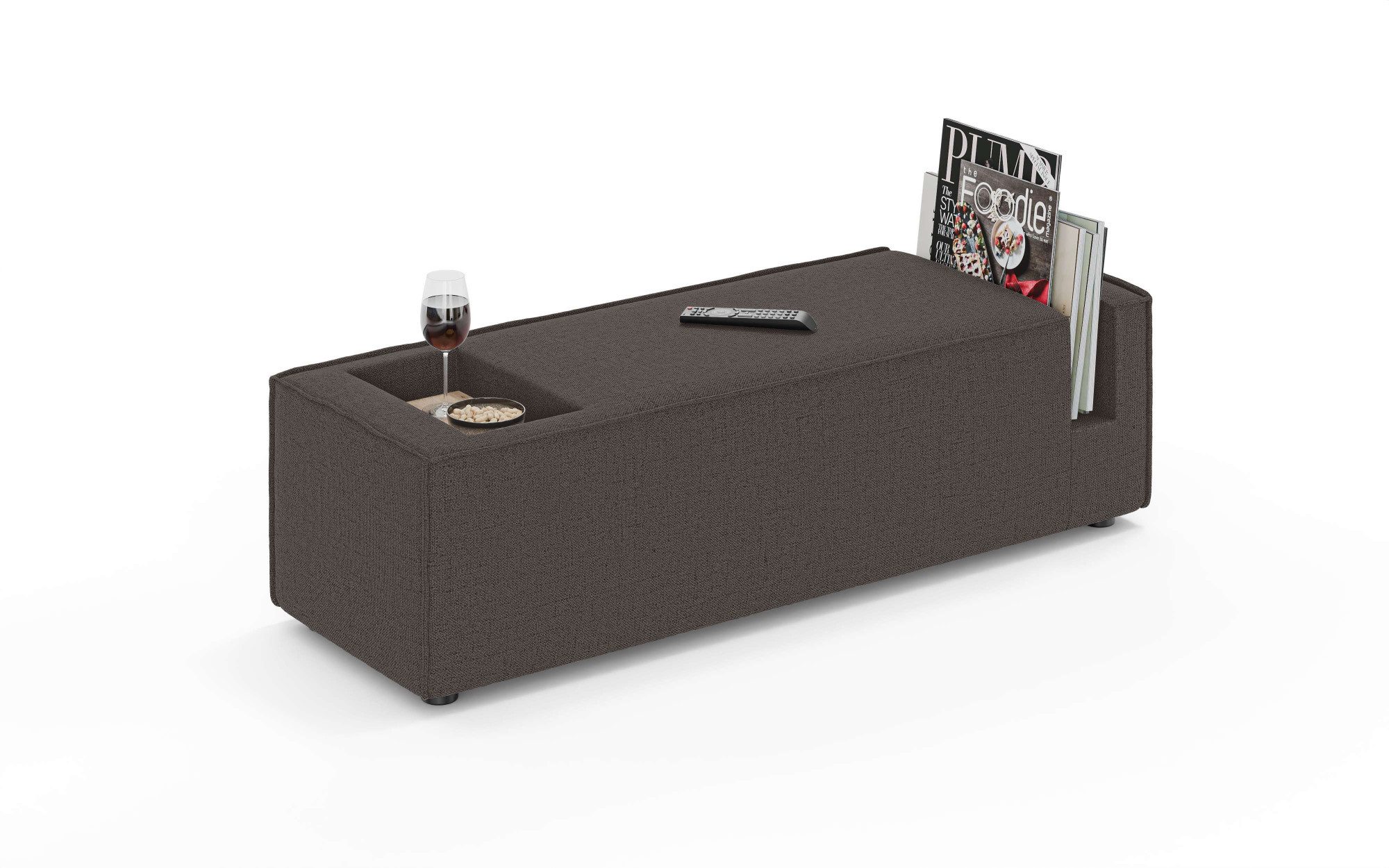OTTO home Sofaelement HAILY Tisch XL für das Modulsofa, extra tief, Maße B/T/H: 45/130/37 cm, als Modul oder separat verwendbar, mit Steckfach und Ablagefläche