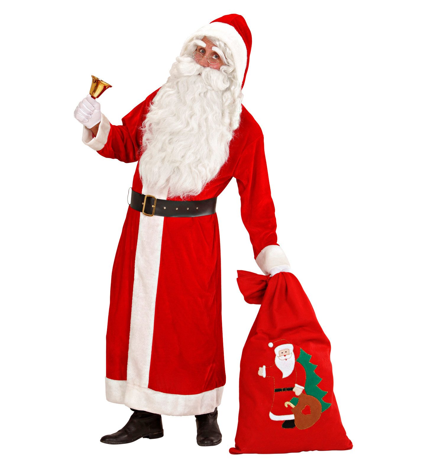 Widmann S.r.l. Kostüm Kostüm Weihnachtsmann Samt (Mantel, Gürtel) Gr.XXL
