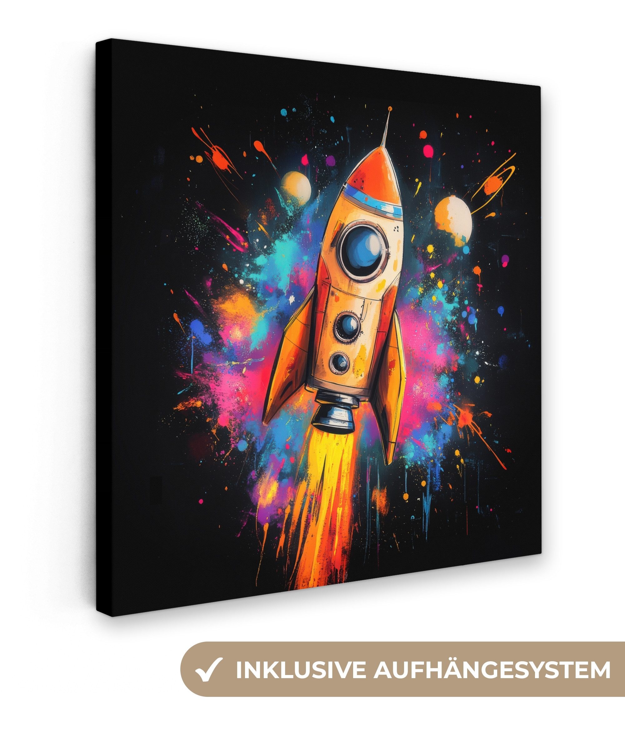 OneMillionCanvasses® Leinwandbild Graffiti - Rakete - günstig online kaufen