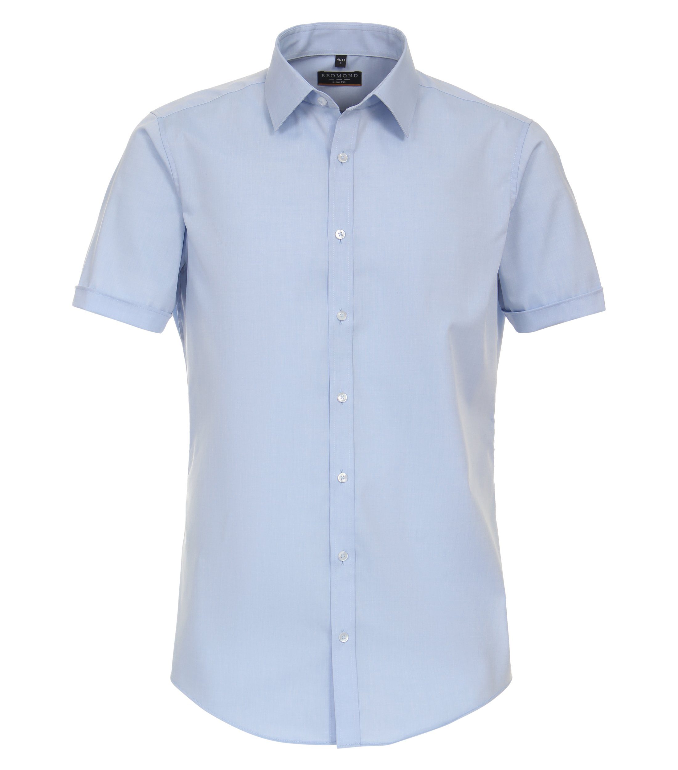 Redmond Kurzarmhemd uni Slim Fit günstig online kaufen