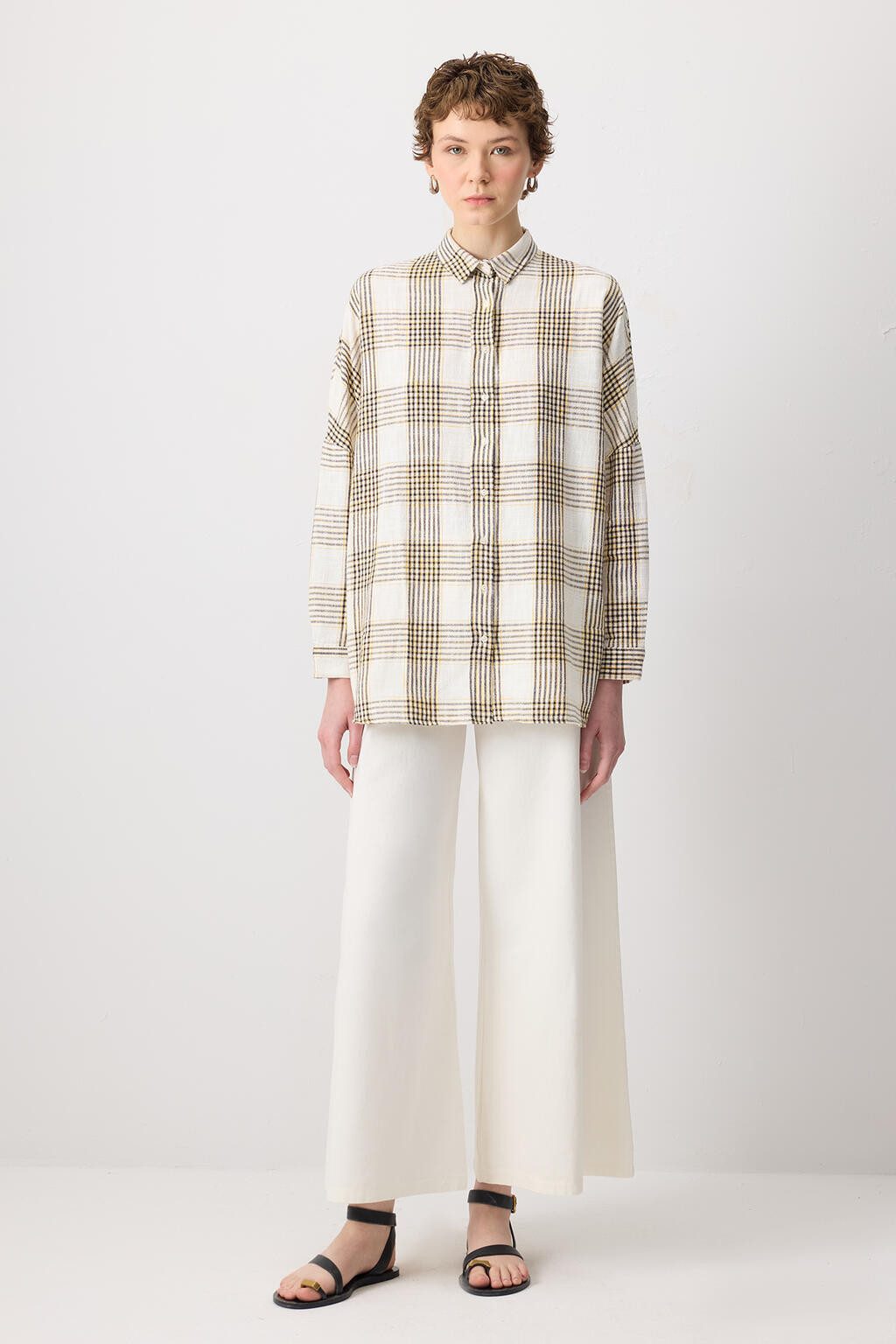 Rugbyshirt OVERSIZE-HEMD AUS 100 % BAUMWOLLE MIT KARIERTEN MUSTER