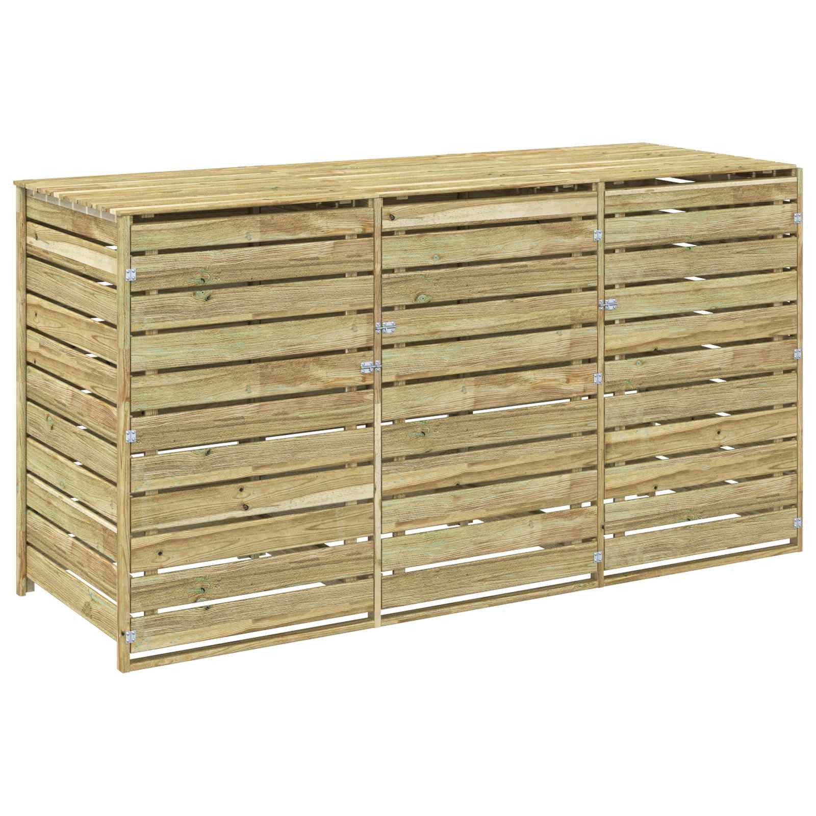 vidaXL Mülltonnenbox 222,5 x 79 x 117 cm Mülltonnenverkleidung Mülltonnenbox für 3 Tonnen 2