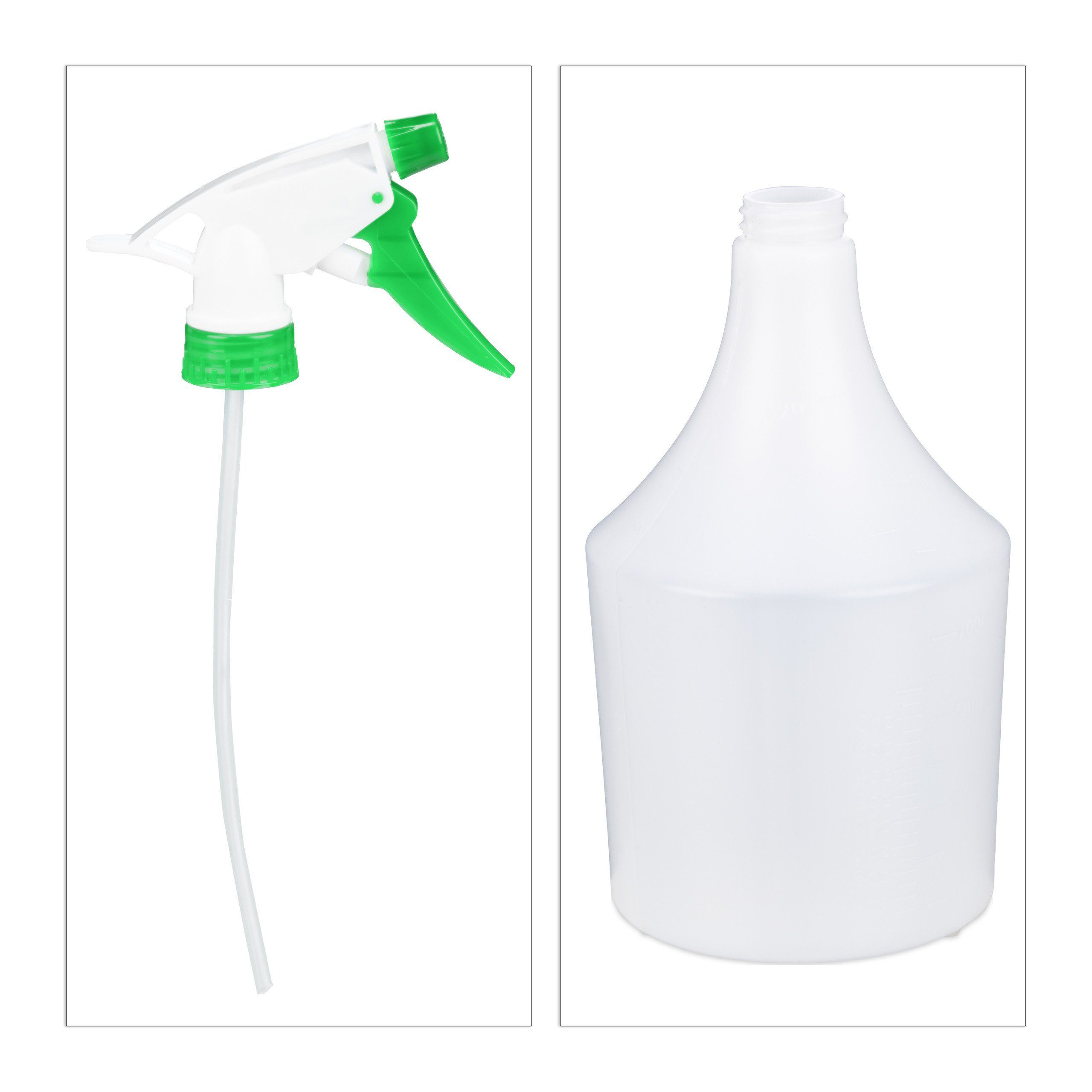 relaxdays Sprühflasche 3er Set, grün