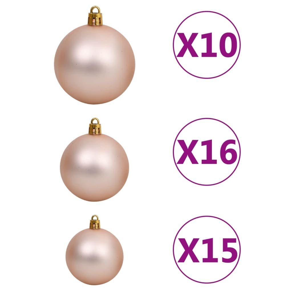 vidaXL Künstlicher Weihnachtsbaum Weihnachtsbaum Schlank LEDs cm 300 Schnee mit Kugeln 270