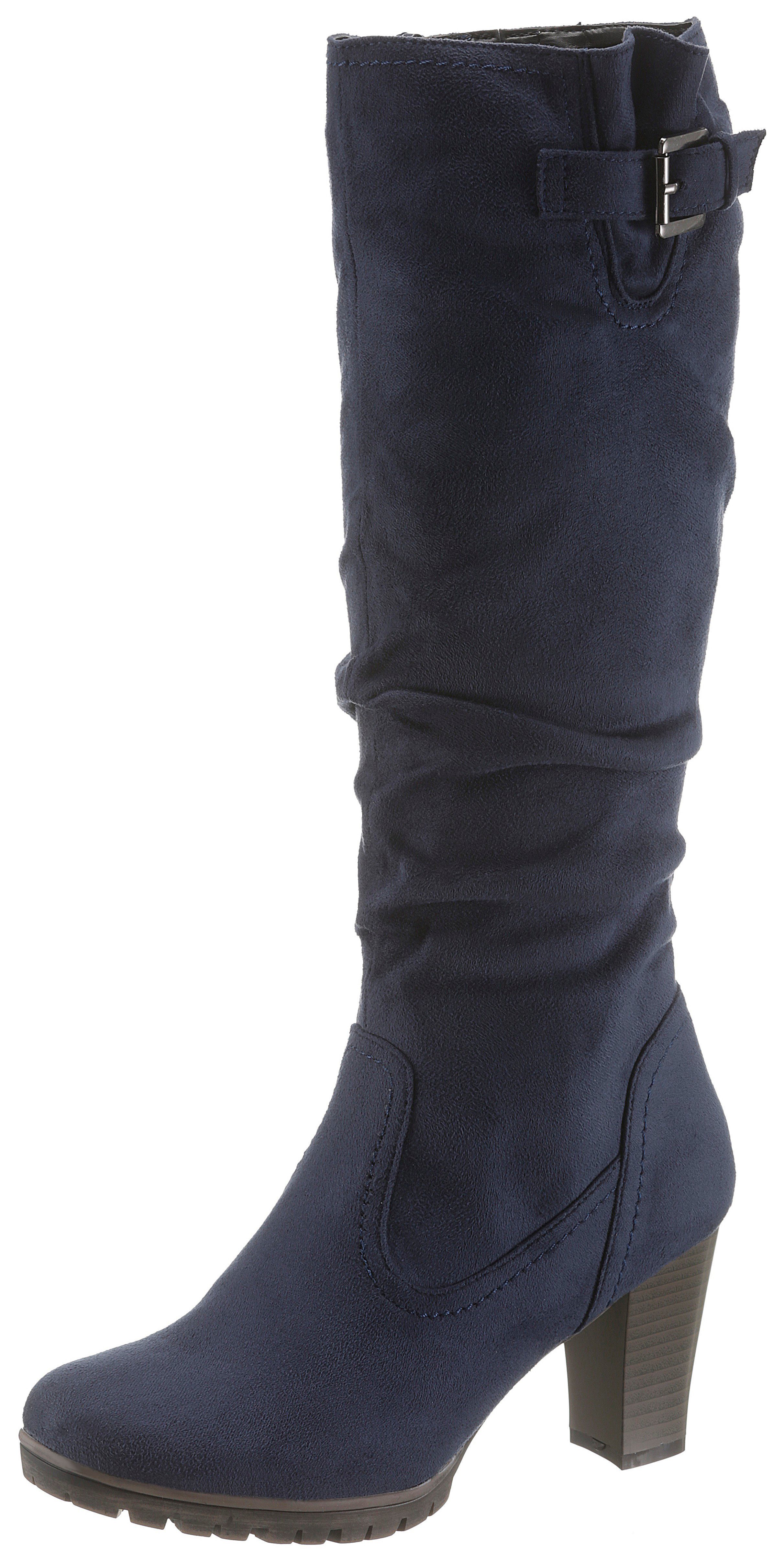 CITY WALK Stiefel mit Raffungen am slouchy Schaft navy