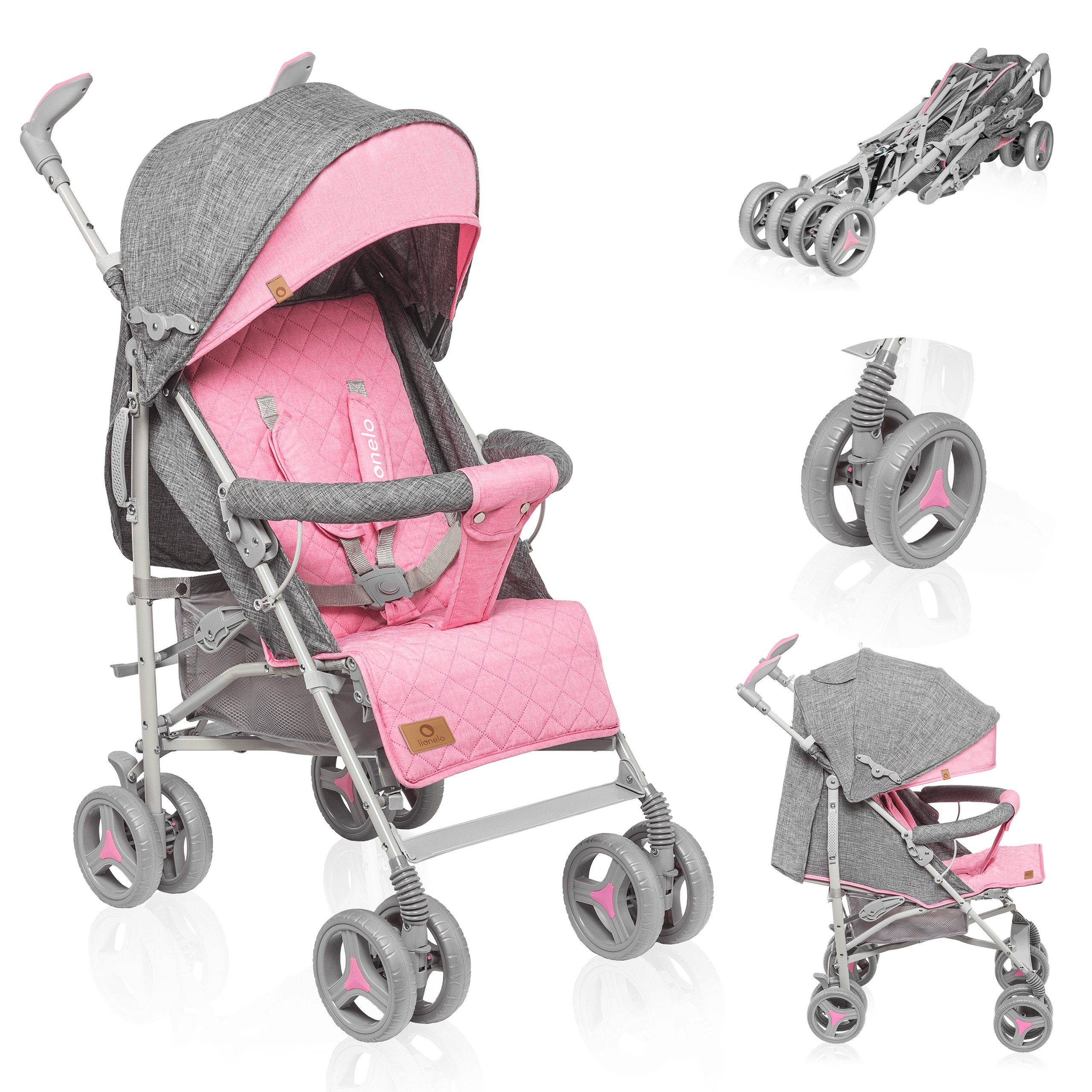 lionelo Kinder-Buggy IRMA, Leichte, Moskitonetz, Großer Korb ab 6 month bis 3 Jahre