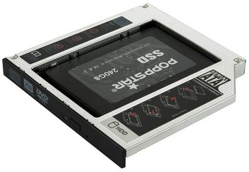 Poppstar Festplatten-Einbaurahmen Notebook Laufwerksrahmen/Laufwerksschacht für SSD/HDD, Höhe 12,7mm - Laufwerk Caddy für 2,5" SSD/HDDs von 7mm bis 12,5mm