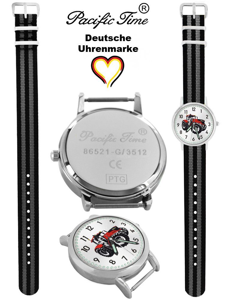 - Time rot Gratis Pacific schwarz und Mix Traktor Design grau Kinder Match Versand gestreift Quarzuhr Wechselarmband, Armbanduhr