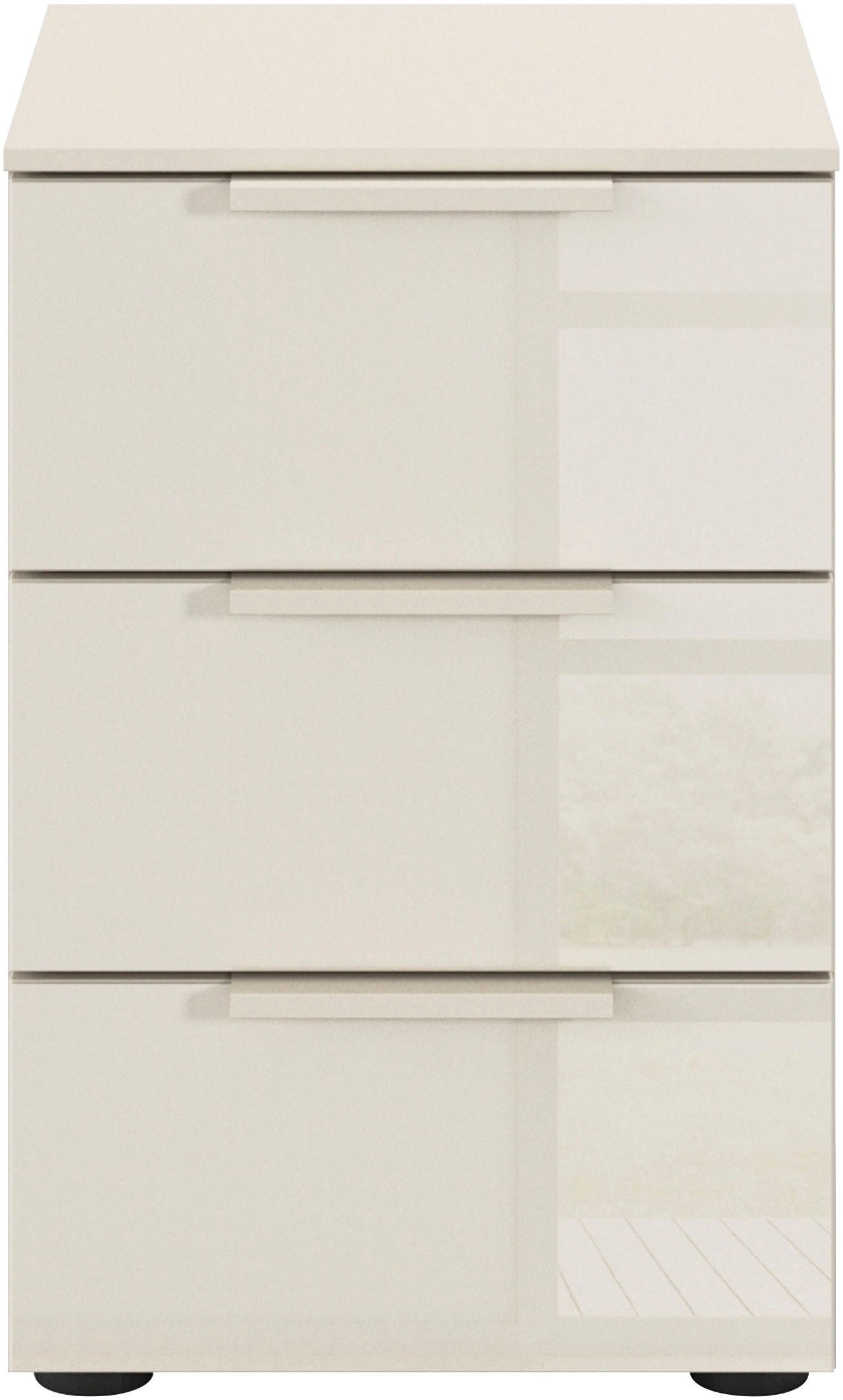 rauch Nachtkommode Nachttisch Nachtschrank Nachtkonsole FLIPP mit Glasfront (Breite 40 cm), mit 3 Schubladen und Soft-Close-Funktion sowie Glasfront – Bild 4 von 5