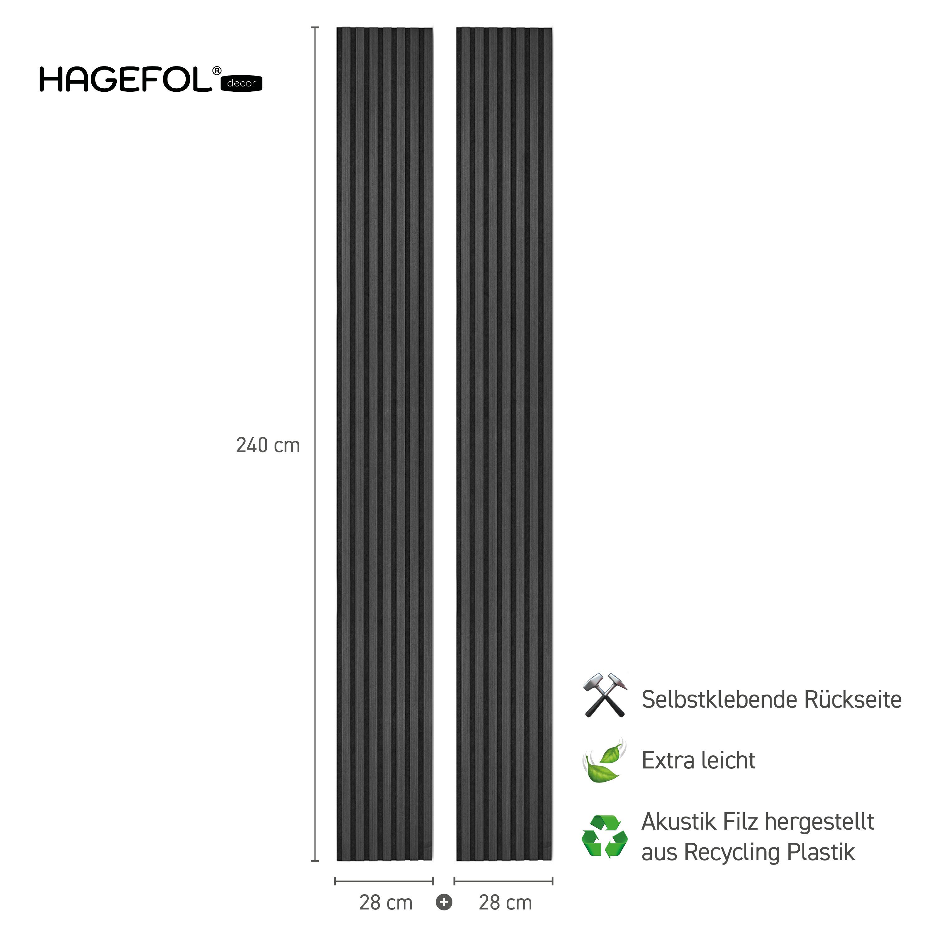 HAGEFOL Wandpaneel Akustikpaneele selbstklebend, 240x56 cm (2 Stück á 240x2 günstig online kaufen
